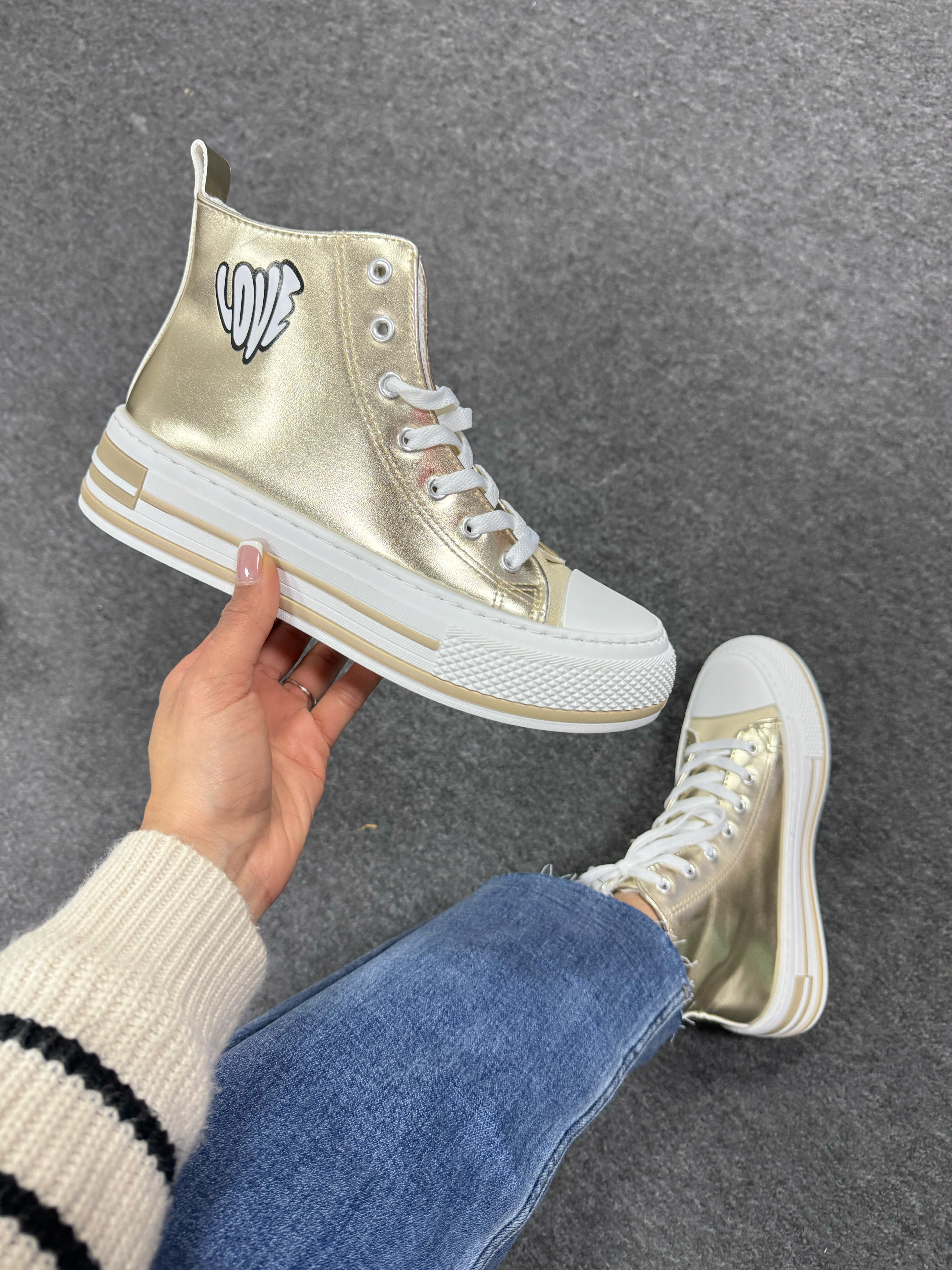 Kody High Top 'Love' Slogan Trainers