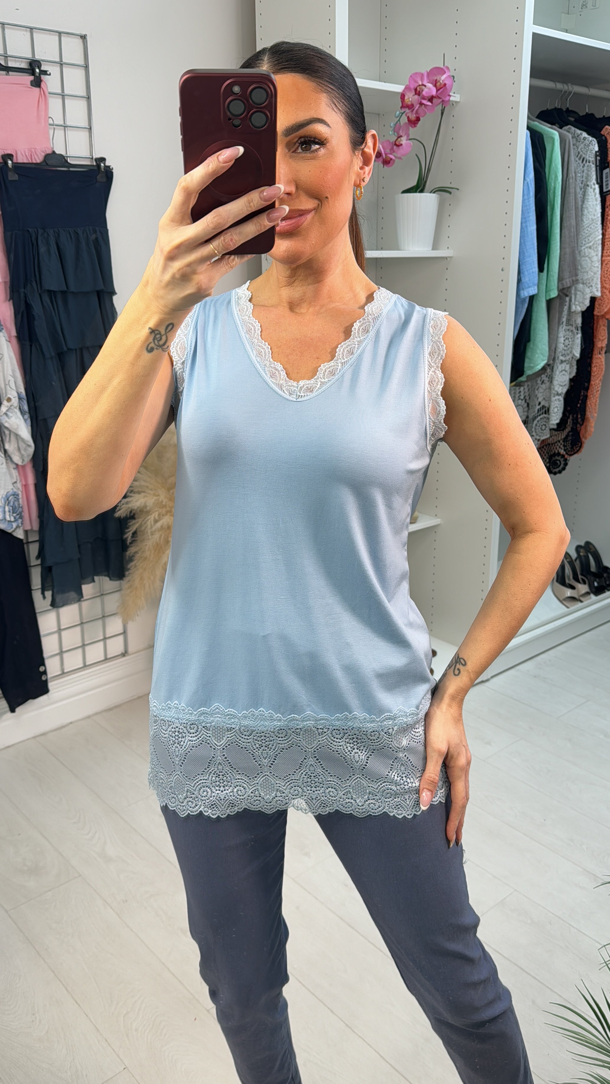 Kirstan Place Lace Hem Vest Top