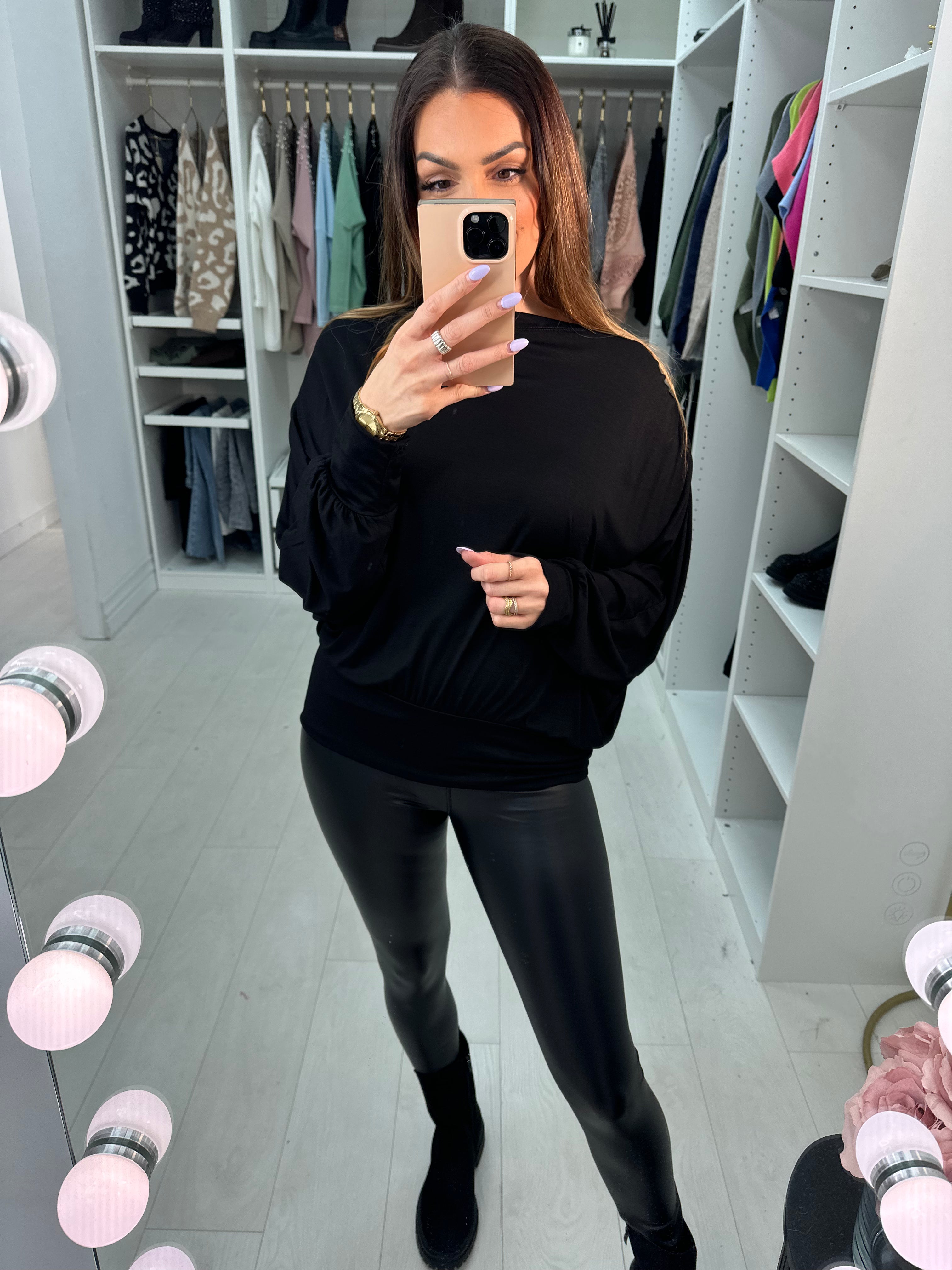 Hanif Plain Oversized Batwing Sleeve Top