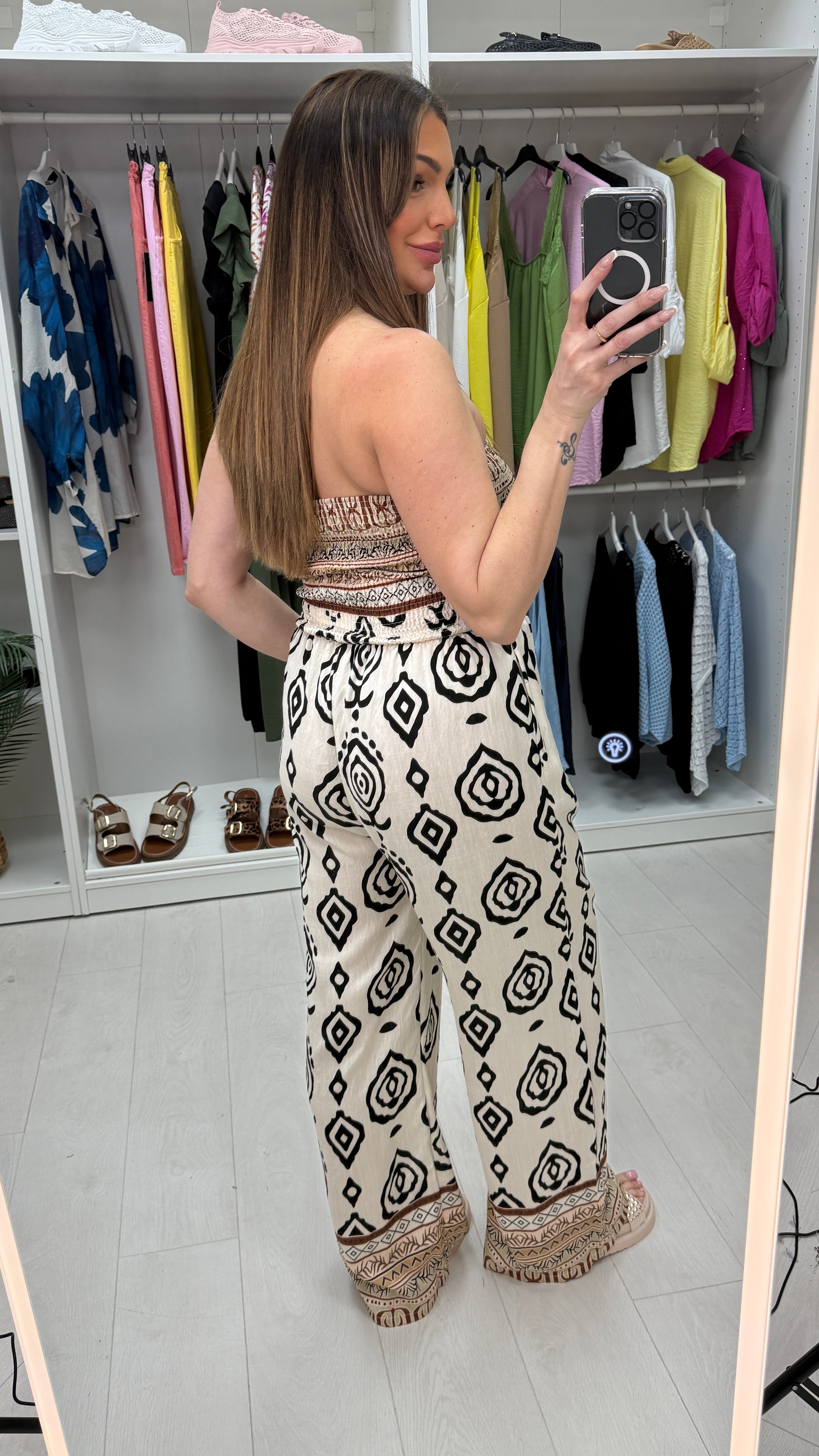 Nola Abstract Print Elasticated Bust Jumpsuit