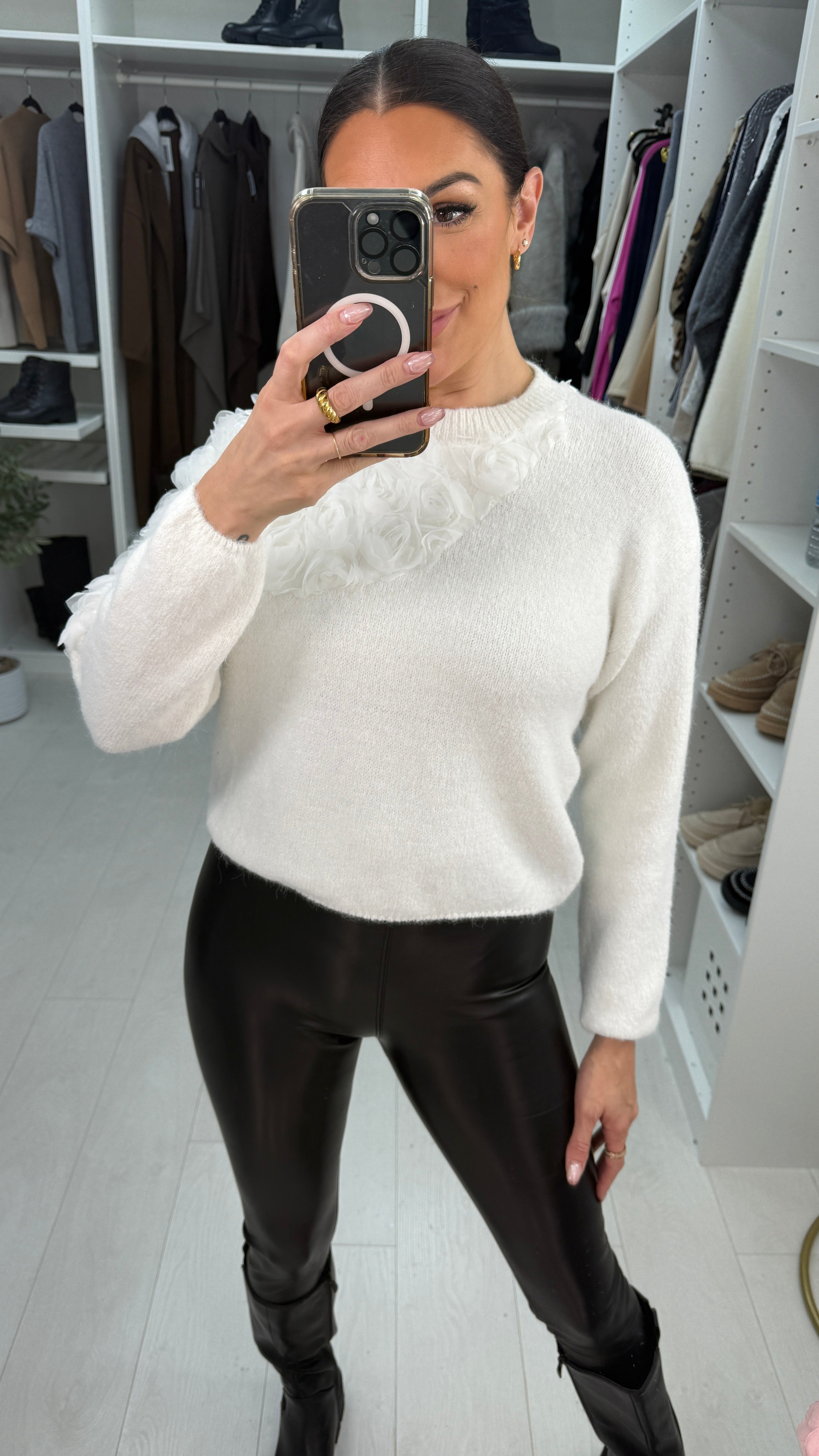 Juley Mesh Floral Detail Super Soft Jumper