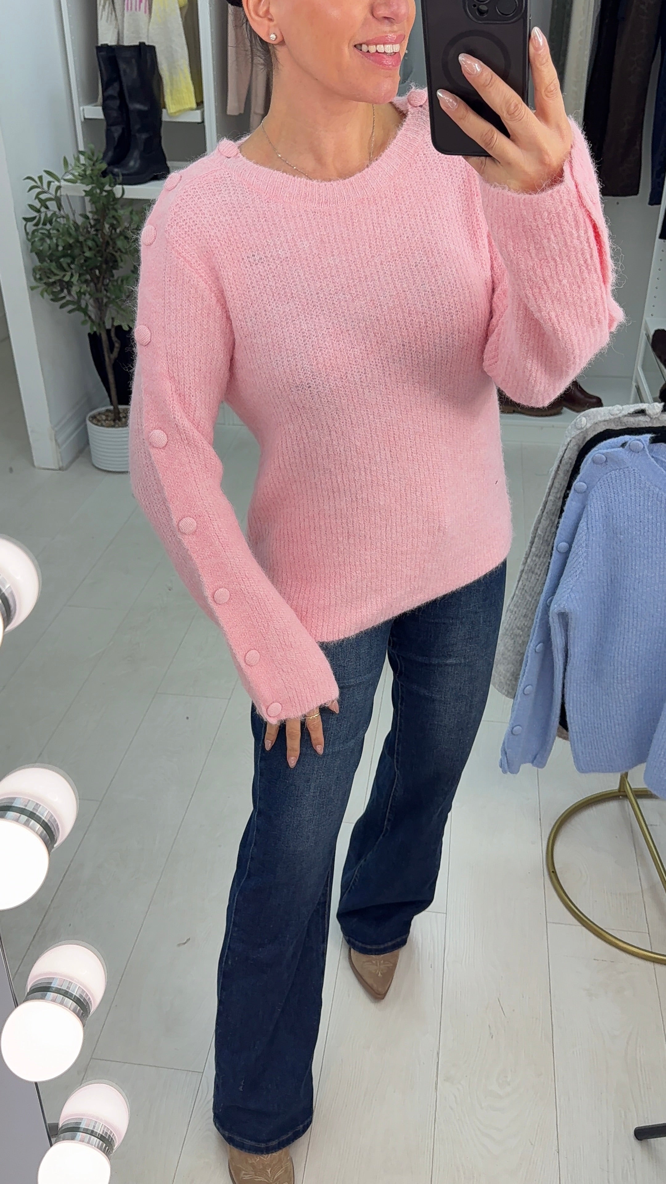 Fern Super Soft Button Detailed Jumper