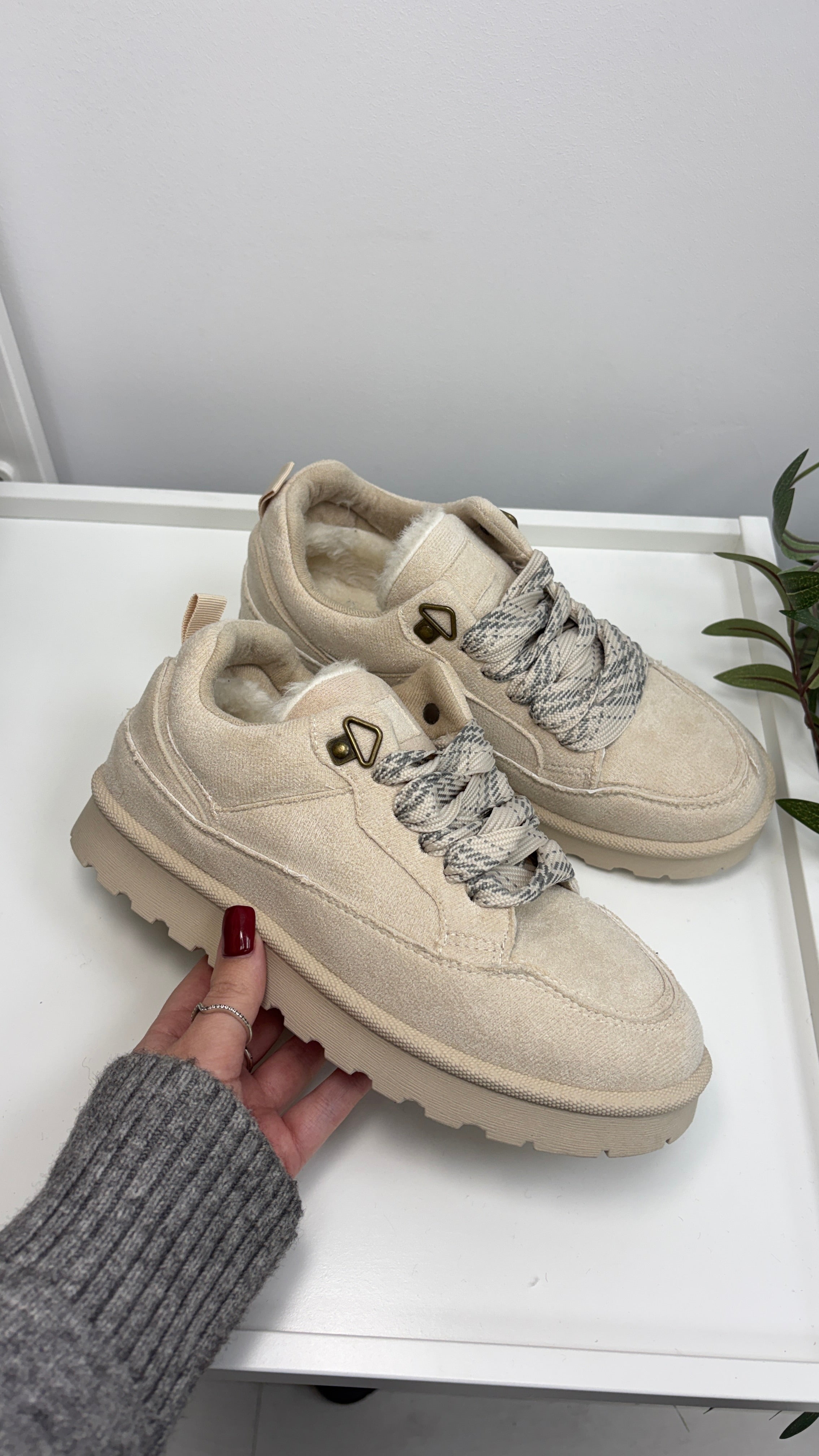 Everlin Faux Suede Chunky Sole Trainers