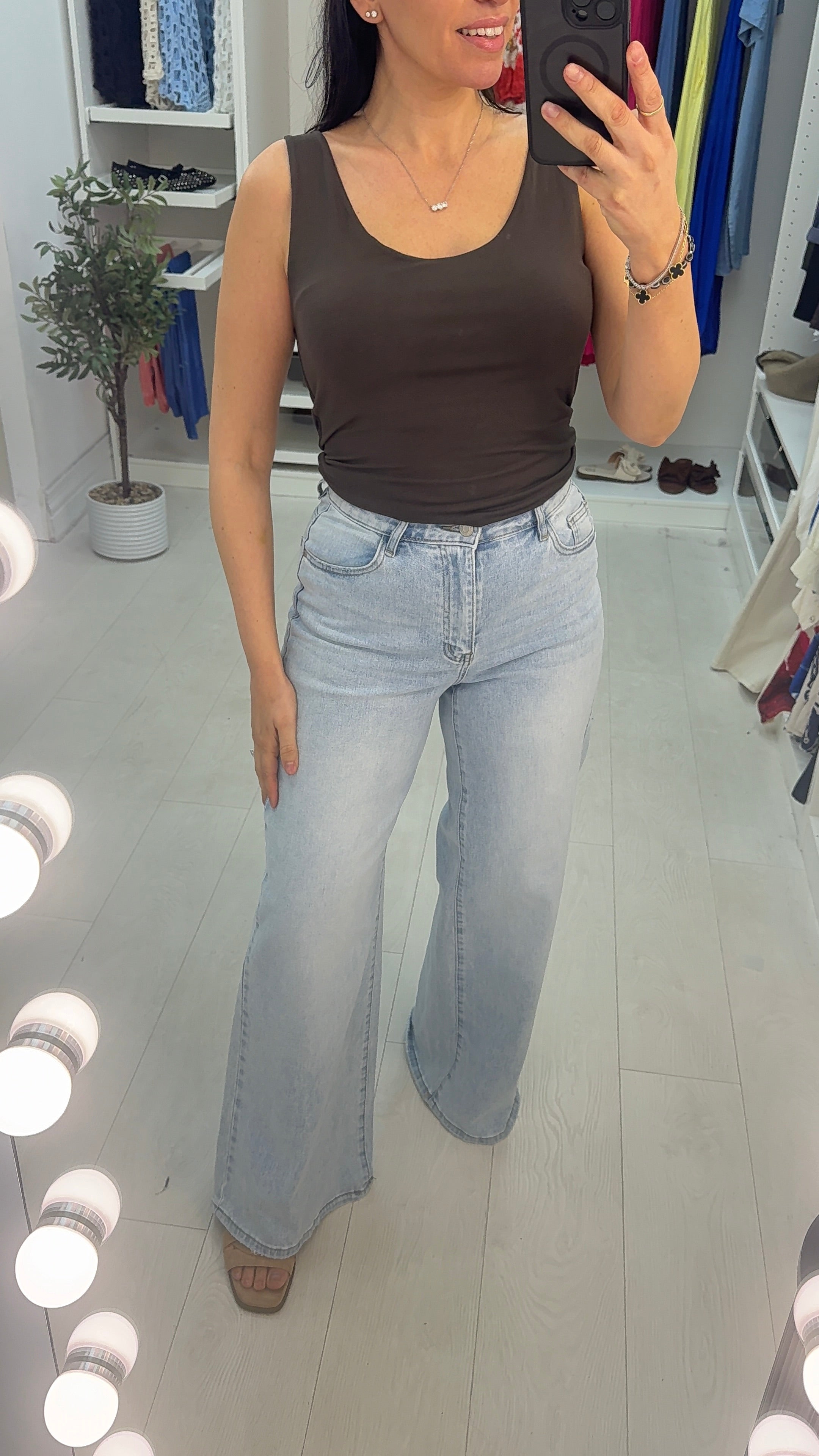 Ezoria Light Denim Wide Leg Jeans