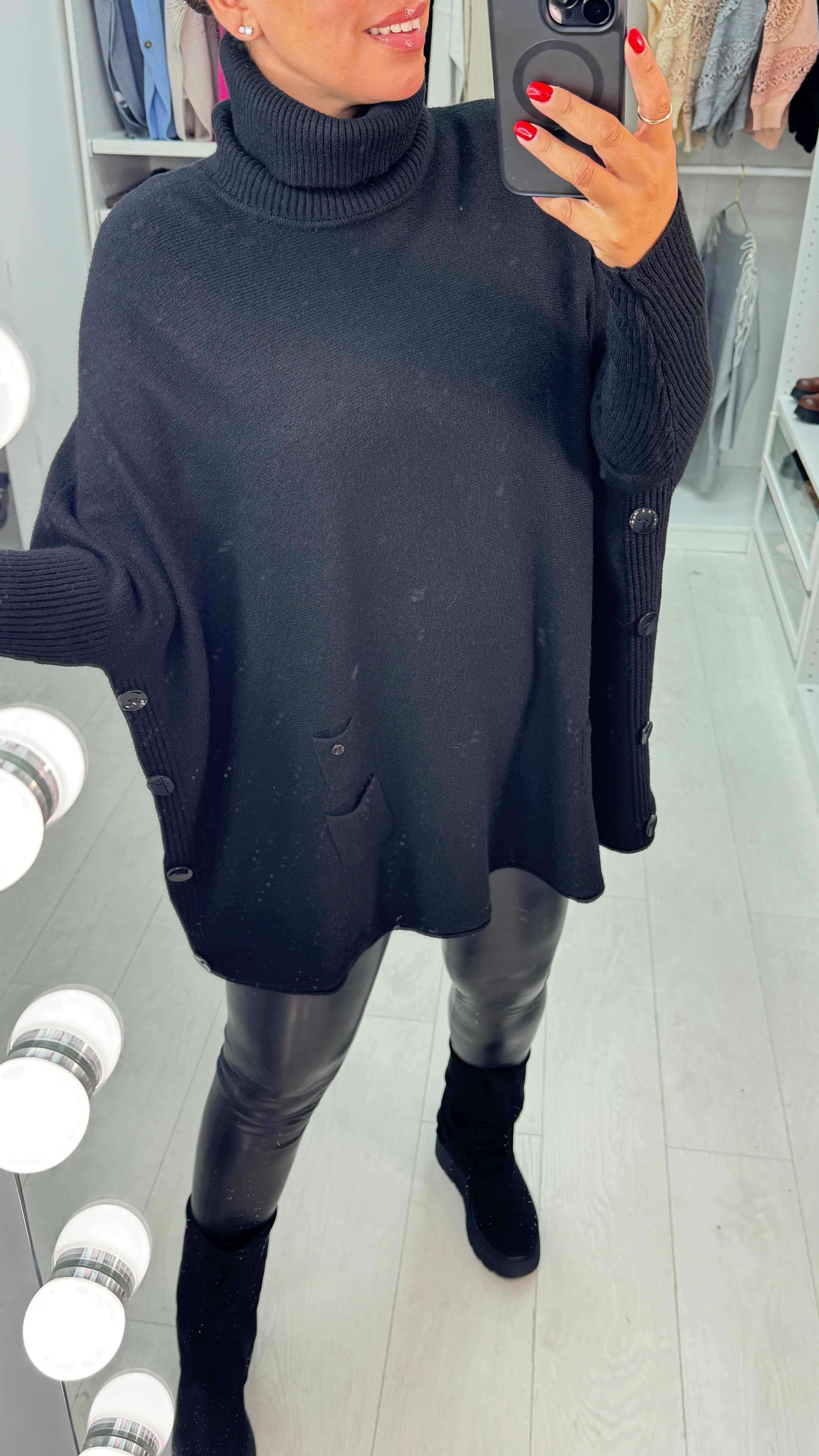 Angelina Oversized Roll Neck Knit Jumper