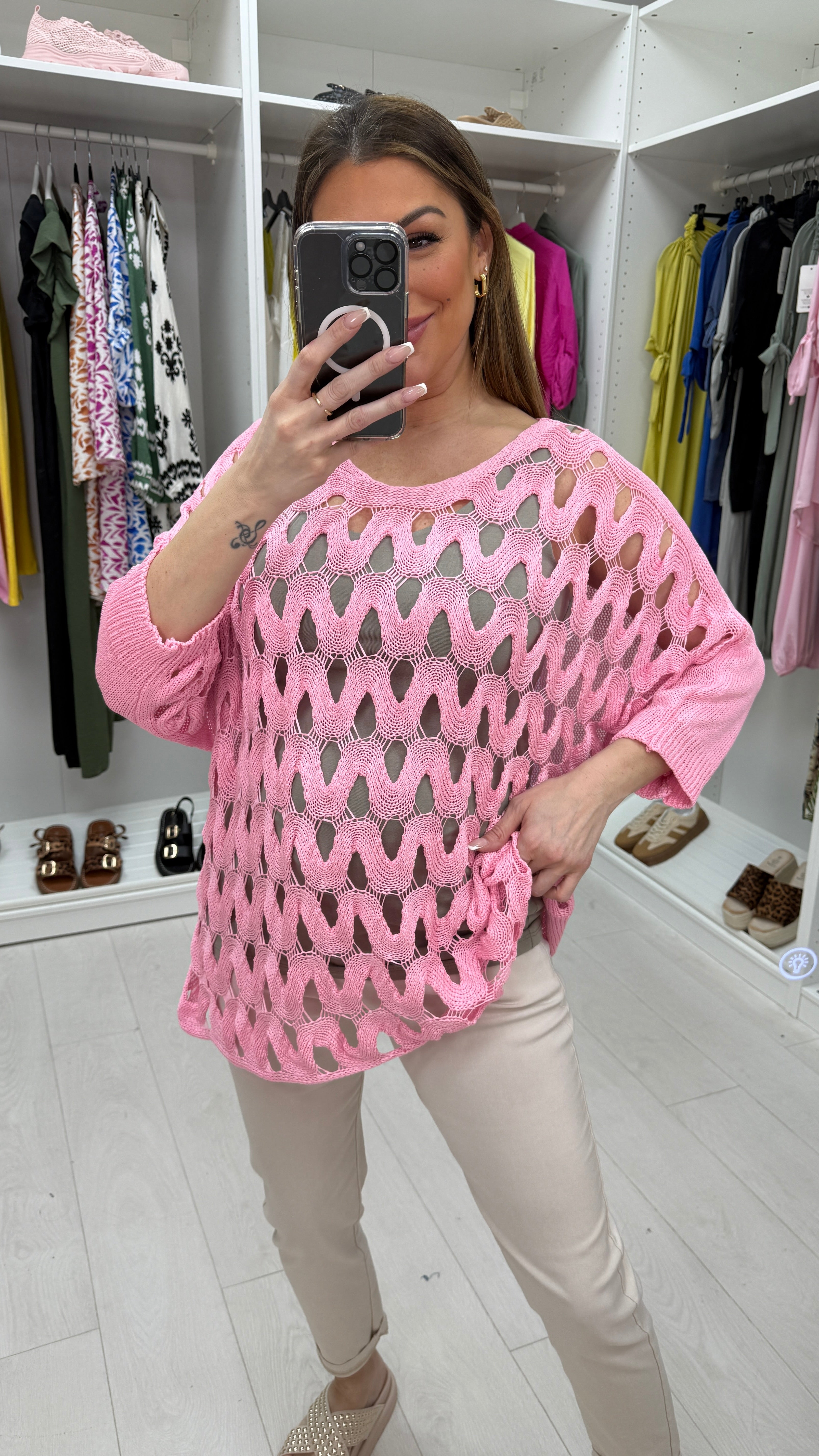 Zayna Wavy Crochet Top