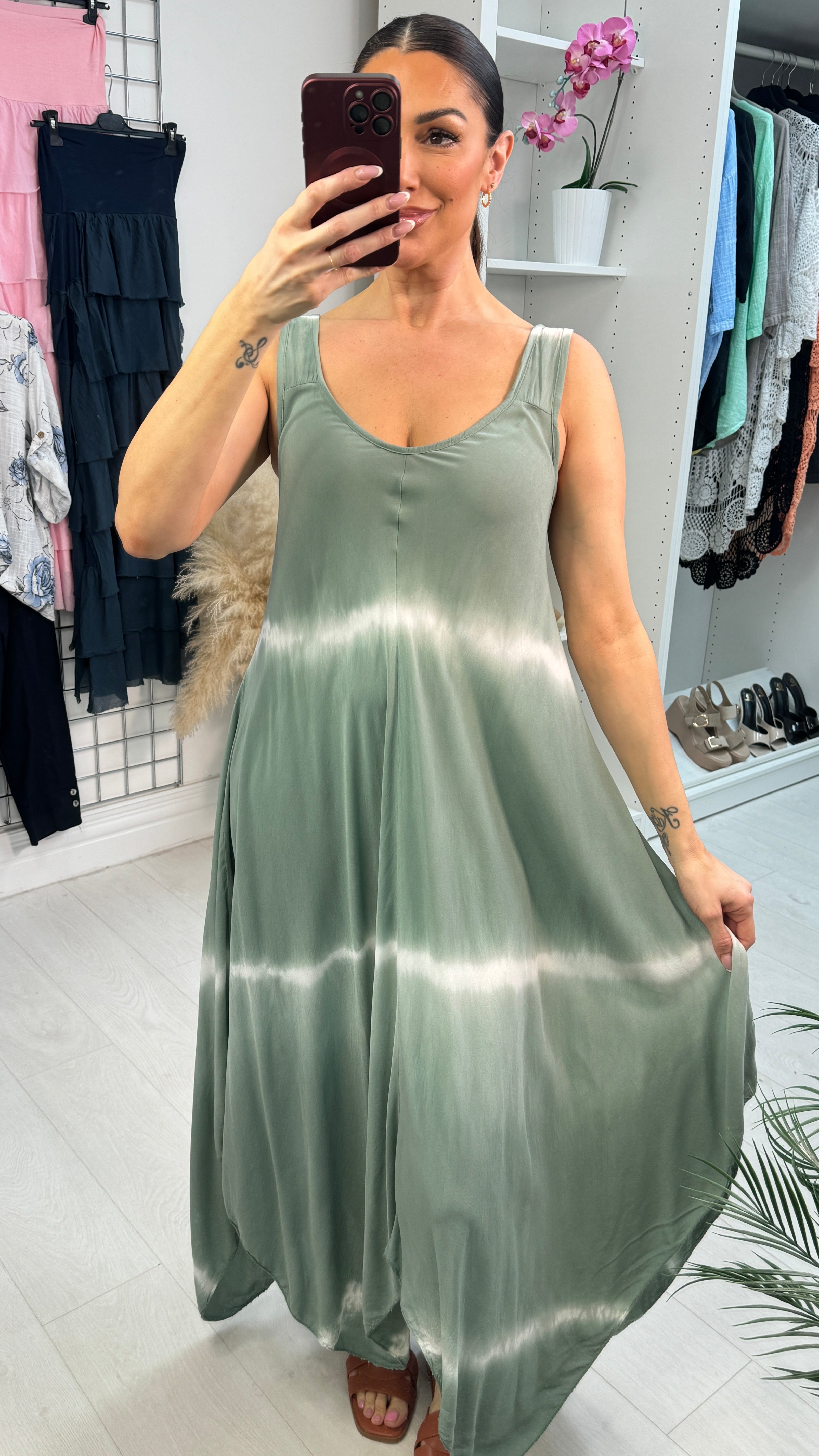 Nevena Tie Dye Asymmetric Maxi Dress