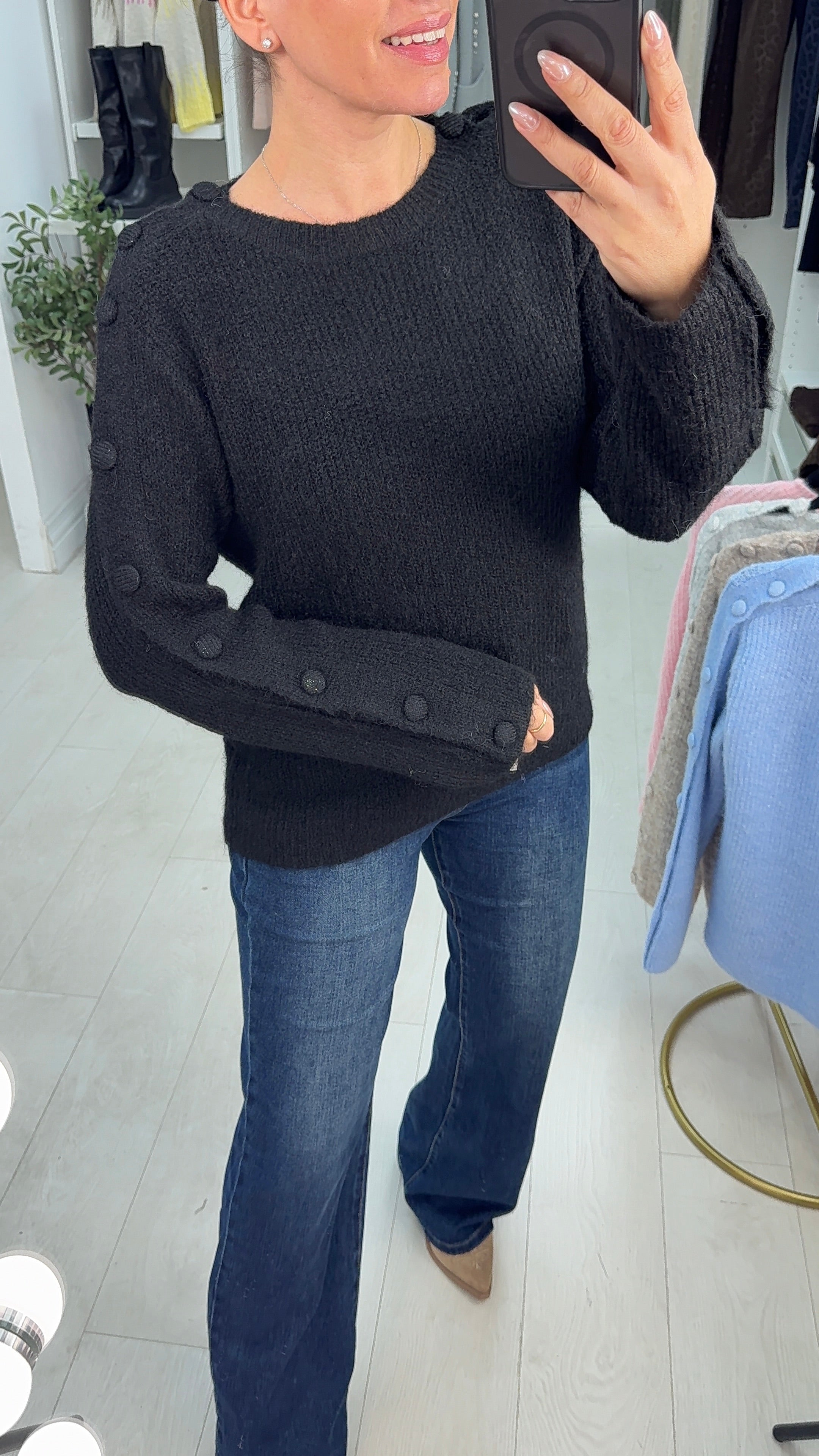 Fern Super Soft Button Detailed Jumper