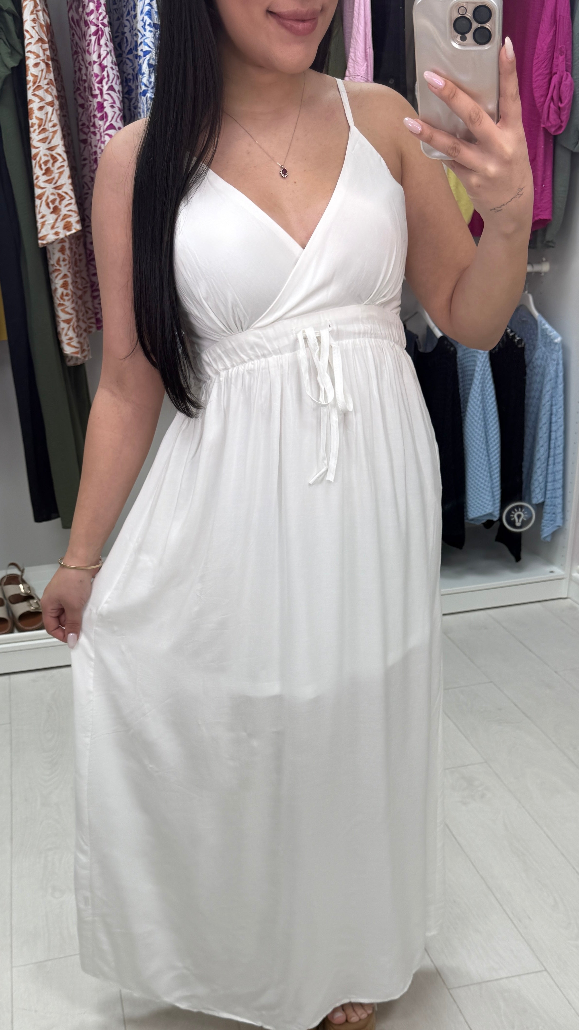 Nerja Cross Front Drawstring Maxi Dress