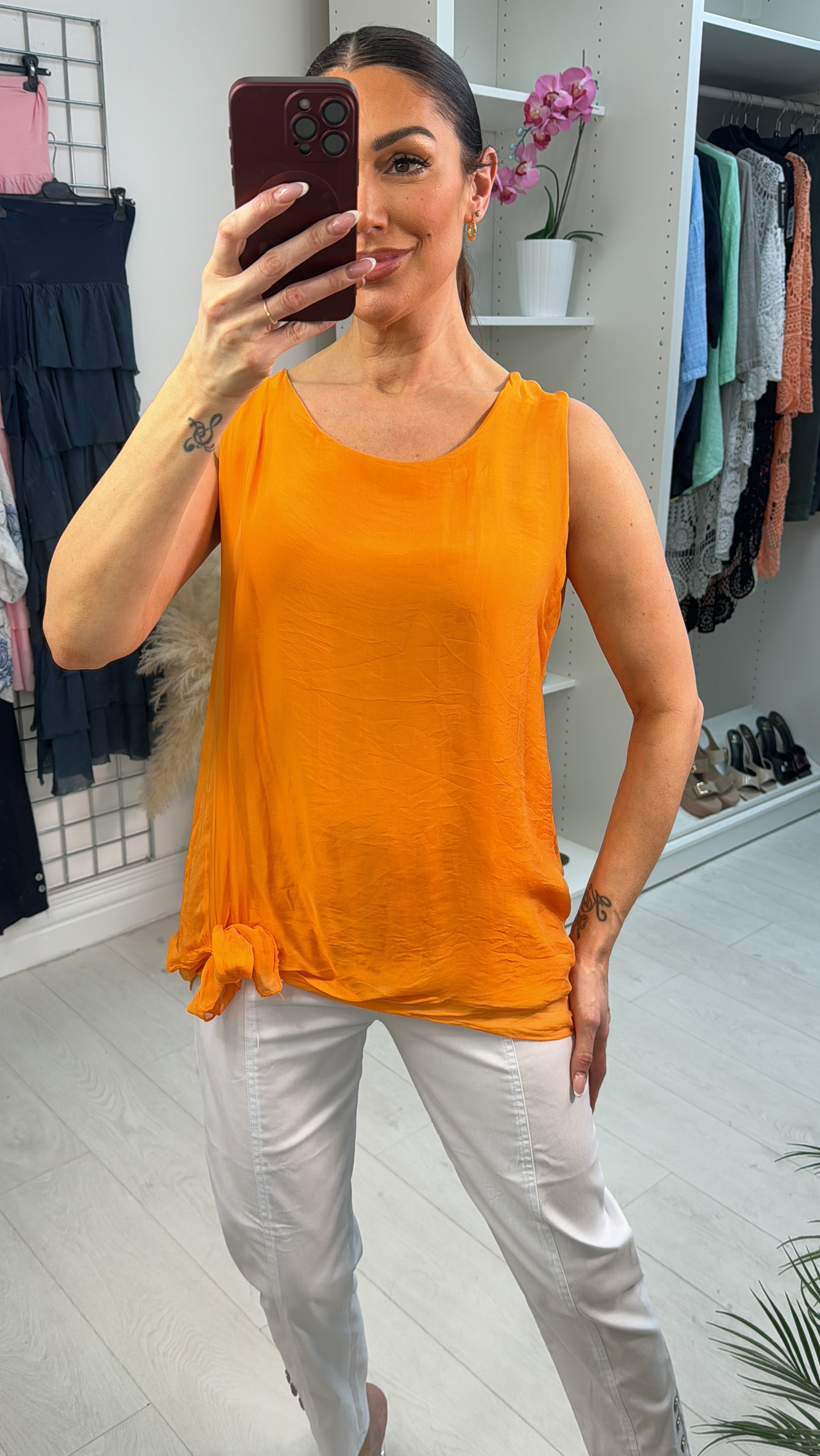 Isabel Silk Double Layer Vest Top