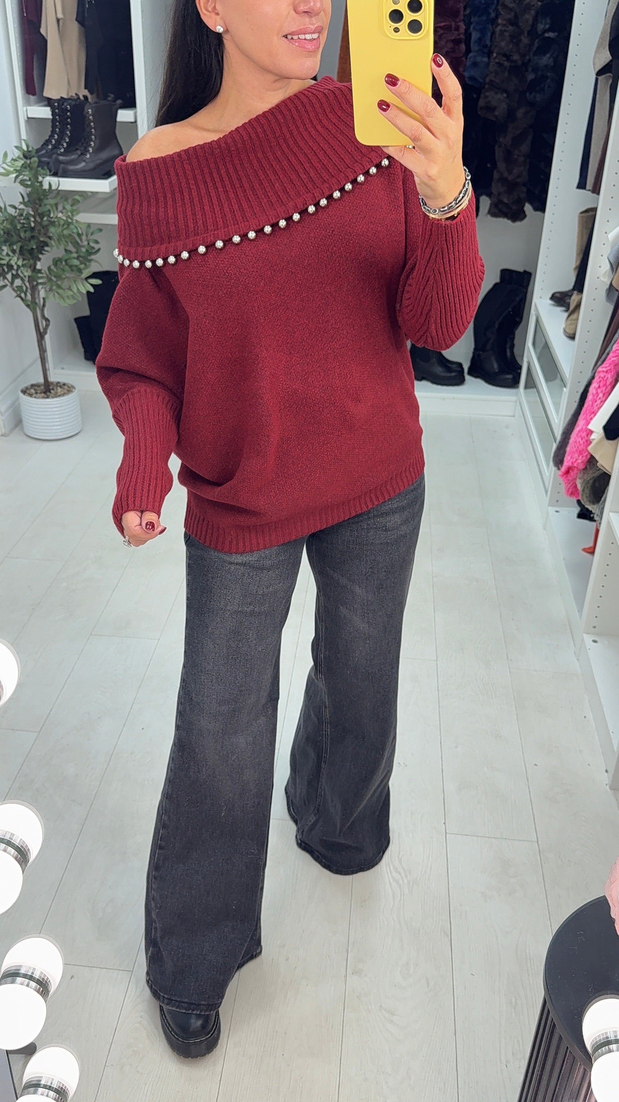 Hally Silver Ball Embellished Jumper