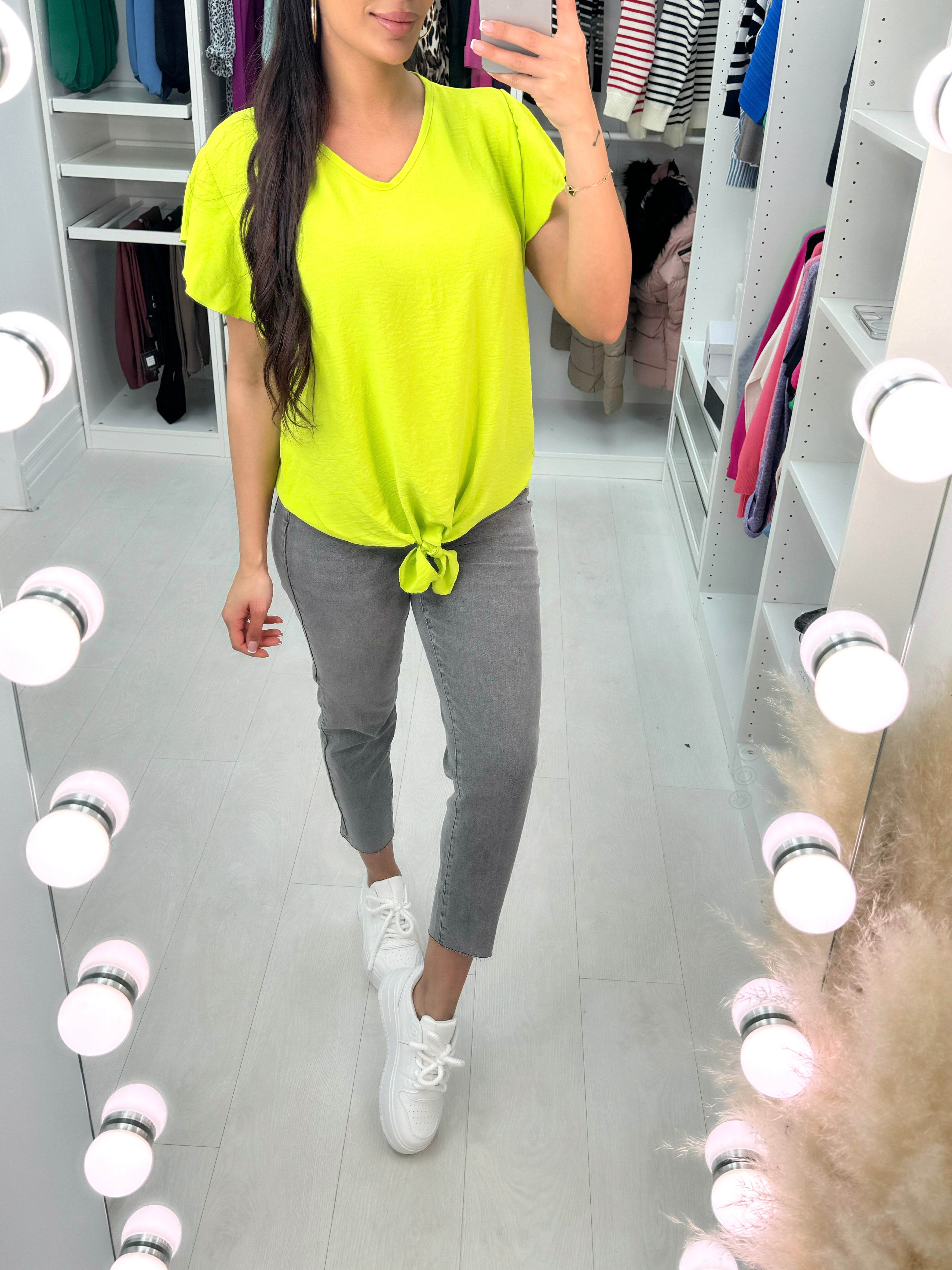 Harmony Tie Front Knit Detail Top