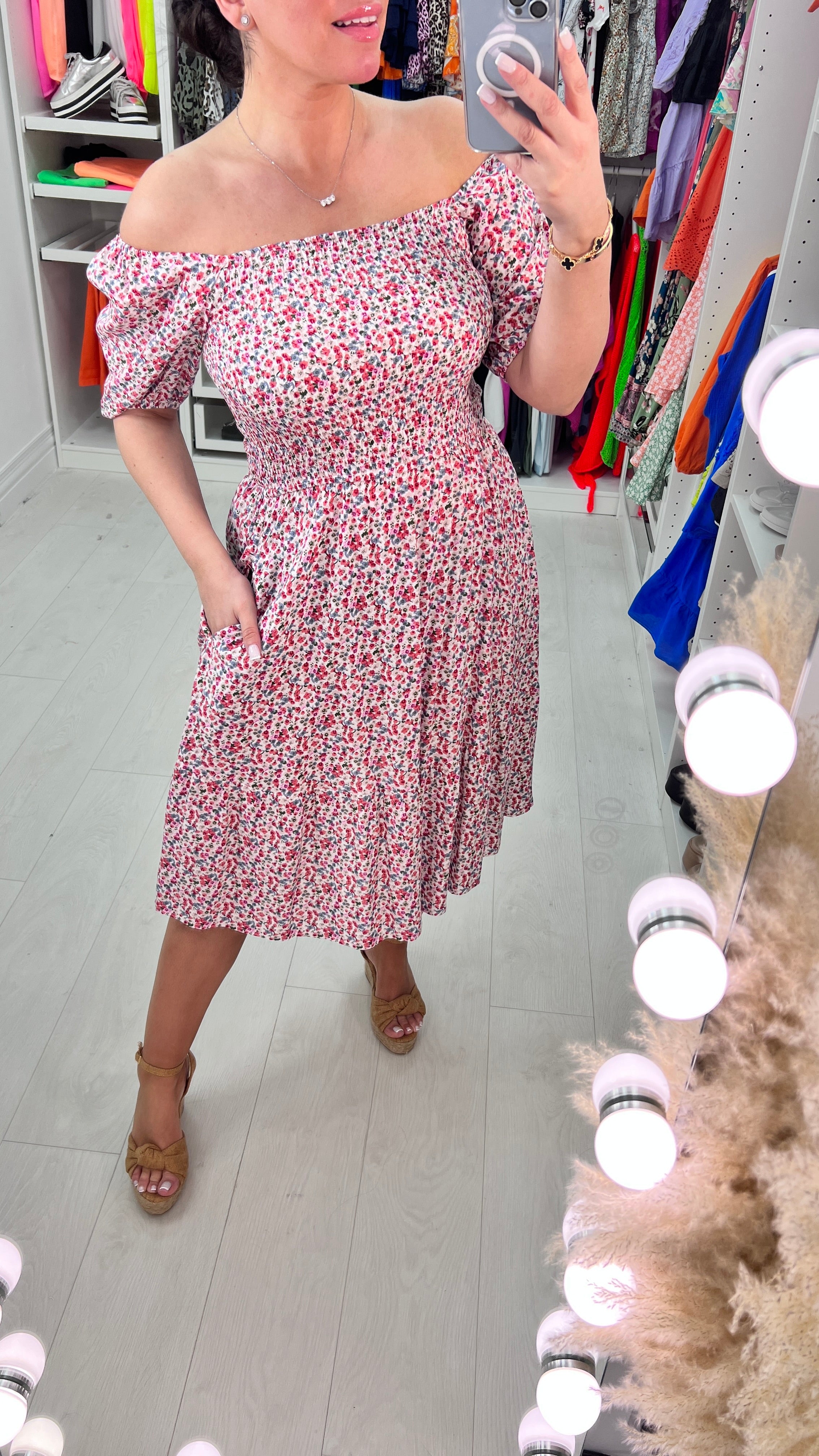 Rosanna Ditsy Floral Print Babydoll Dress