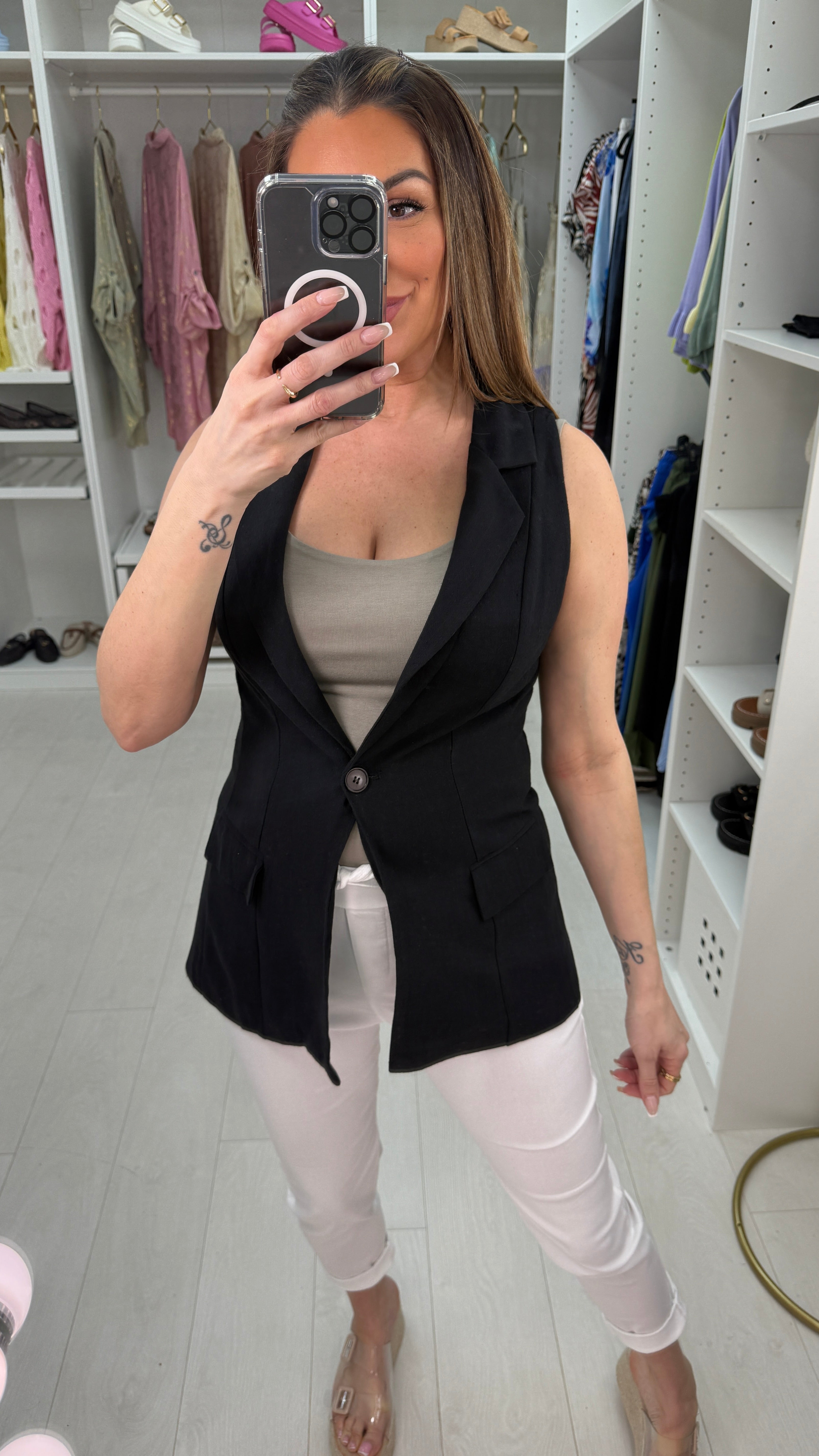 Juliette Plain Button Closure Waistcoat