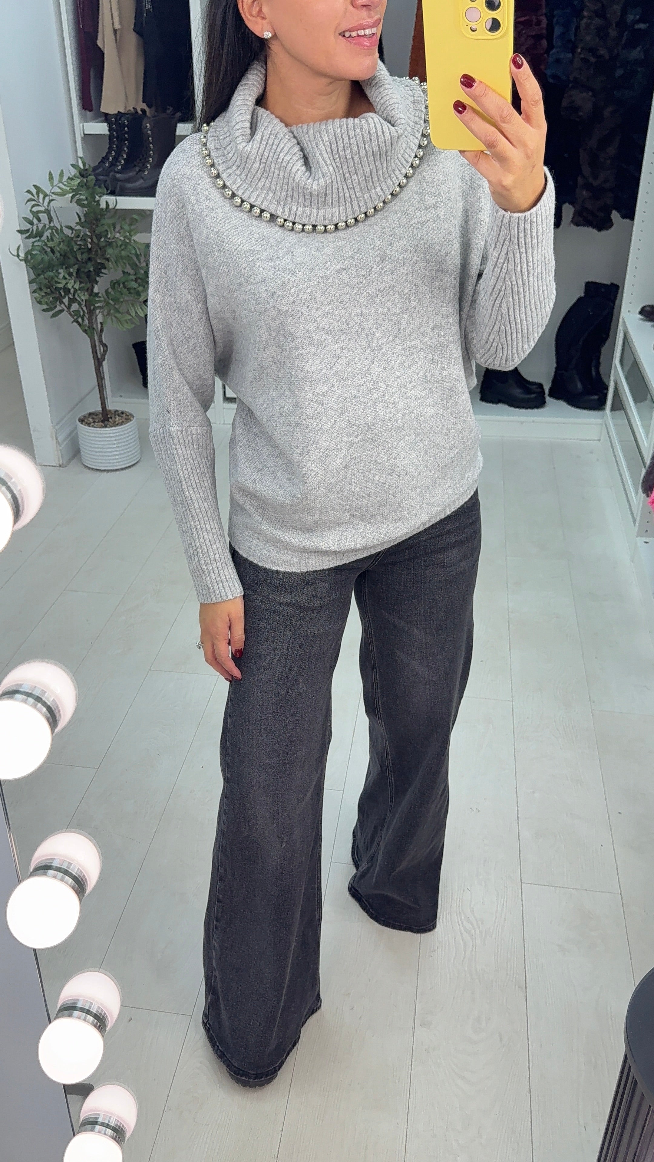 Hally Silver Ball Embellished Jumper