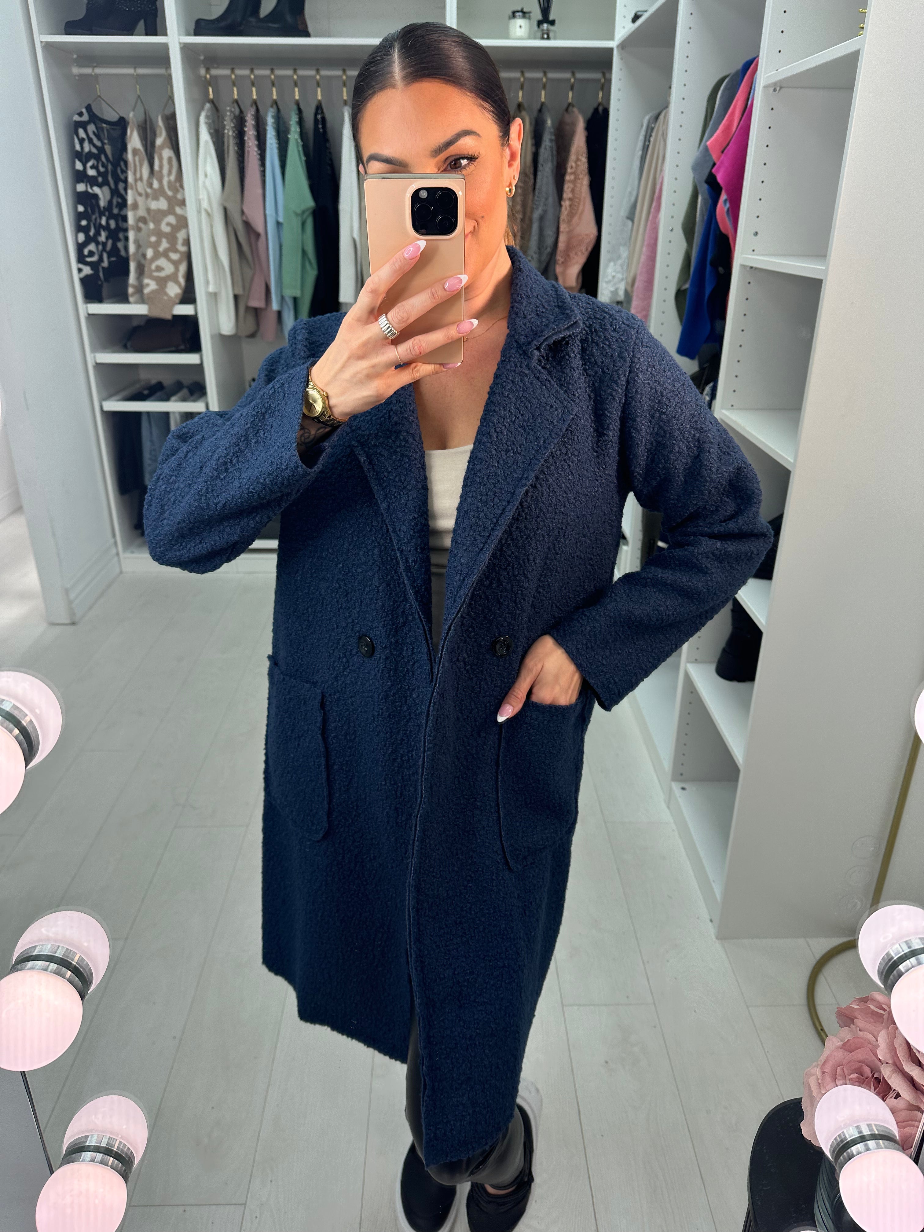 Zeldina Boucle Longline Coat