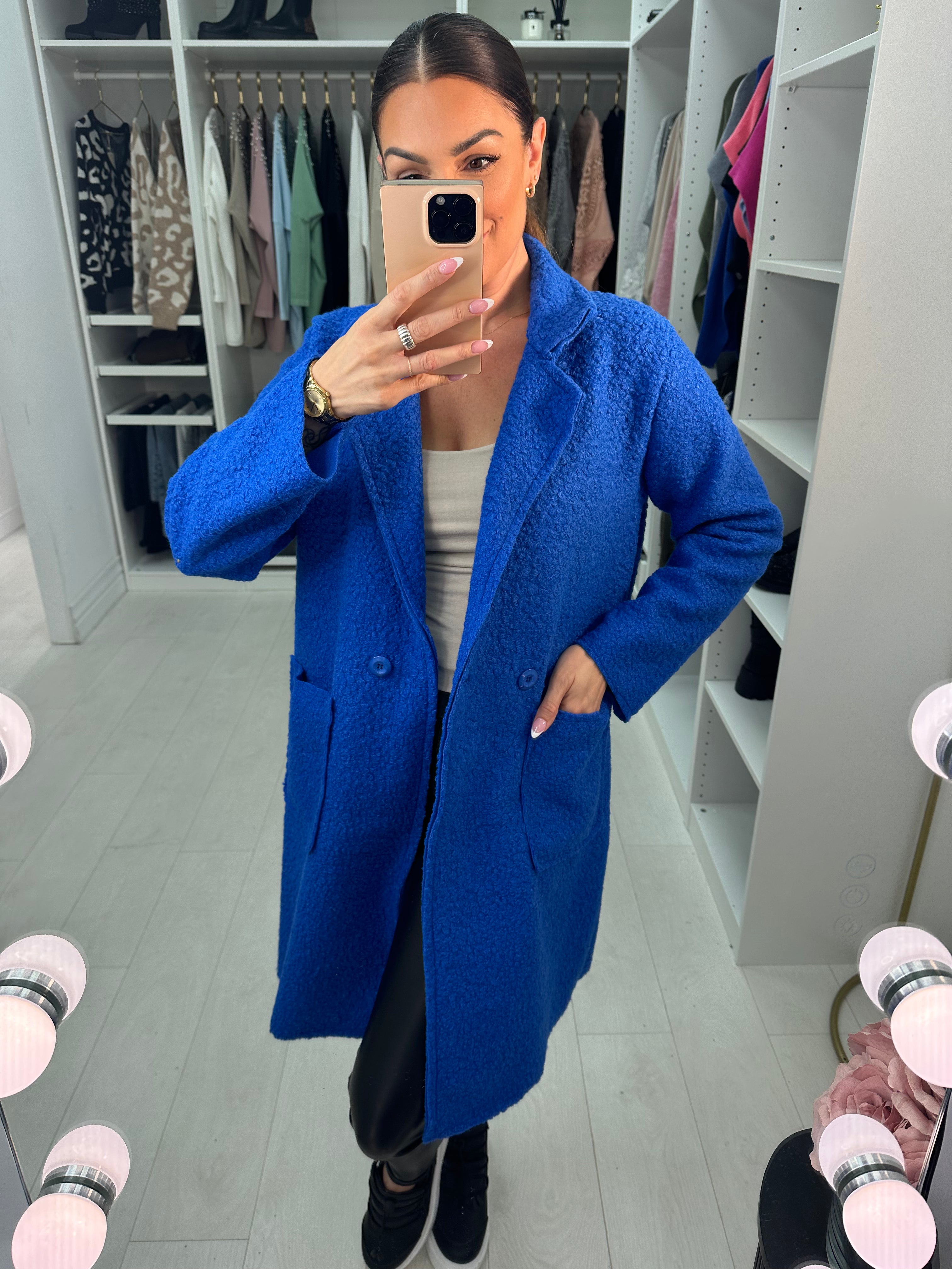 Zeldina Boucle Longline Coat