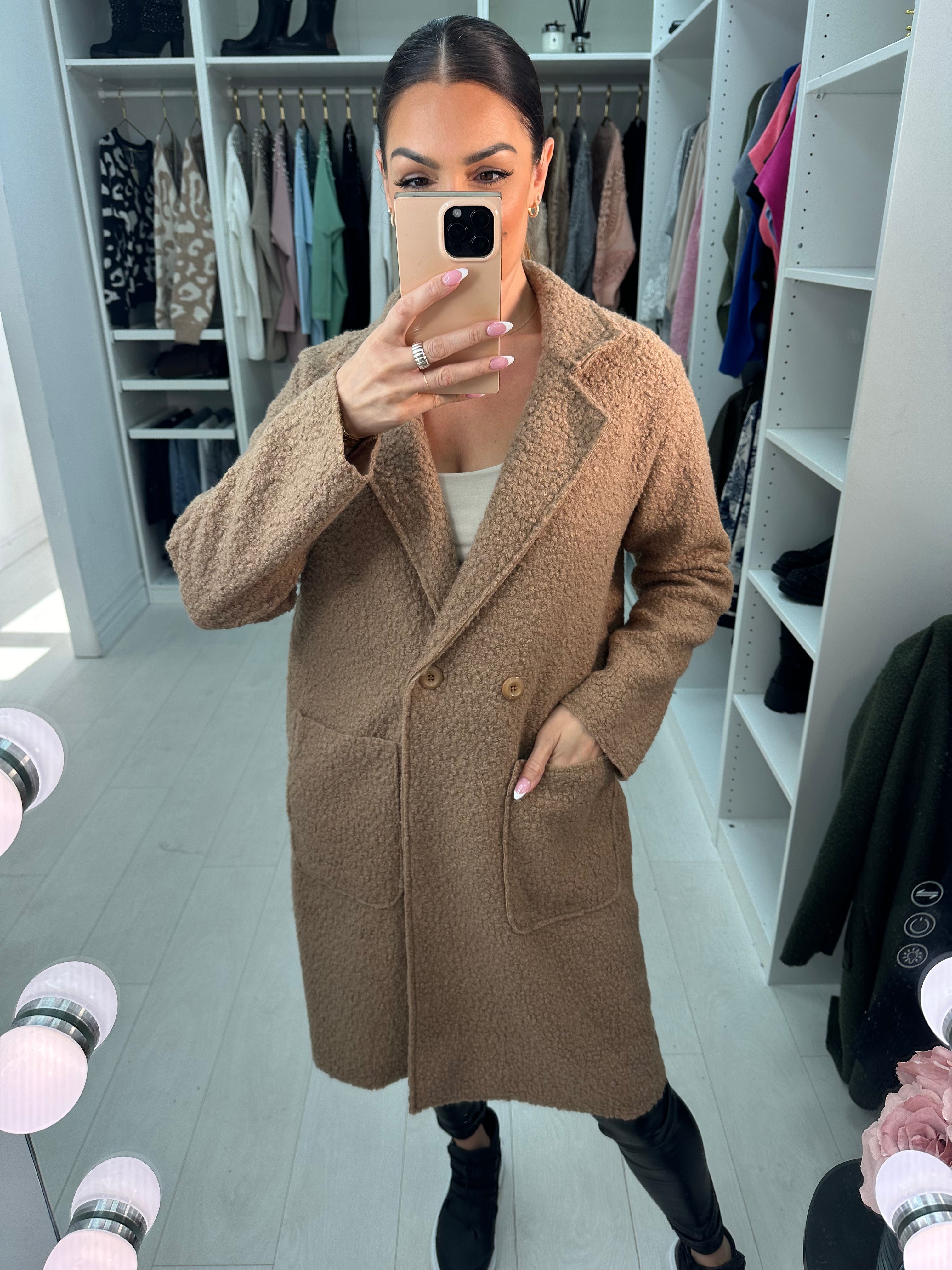 Zeldina Boucle Longline Coat