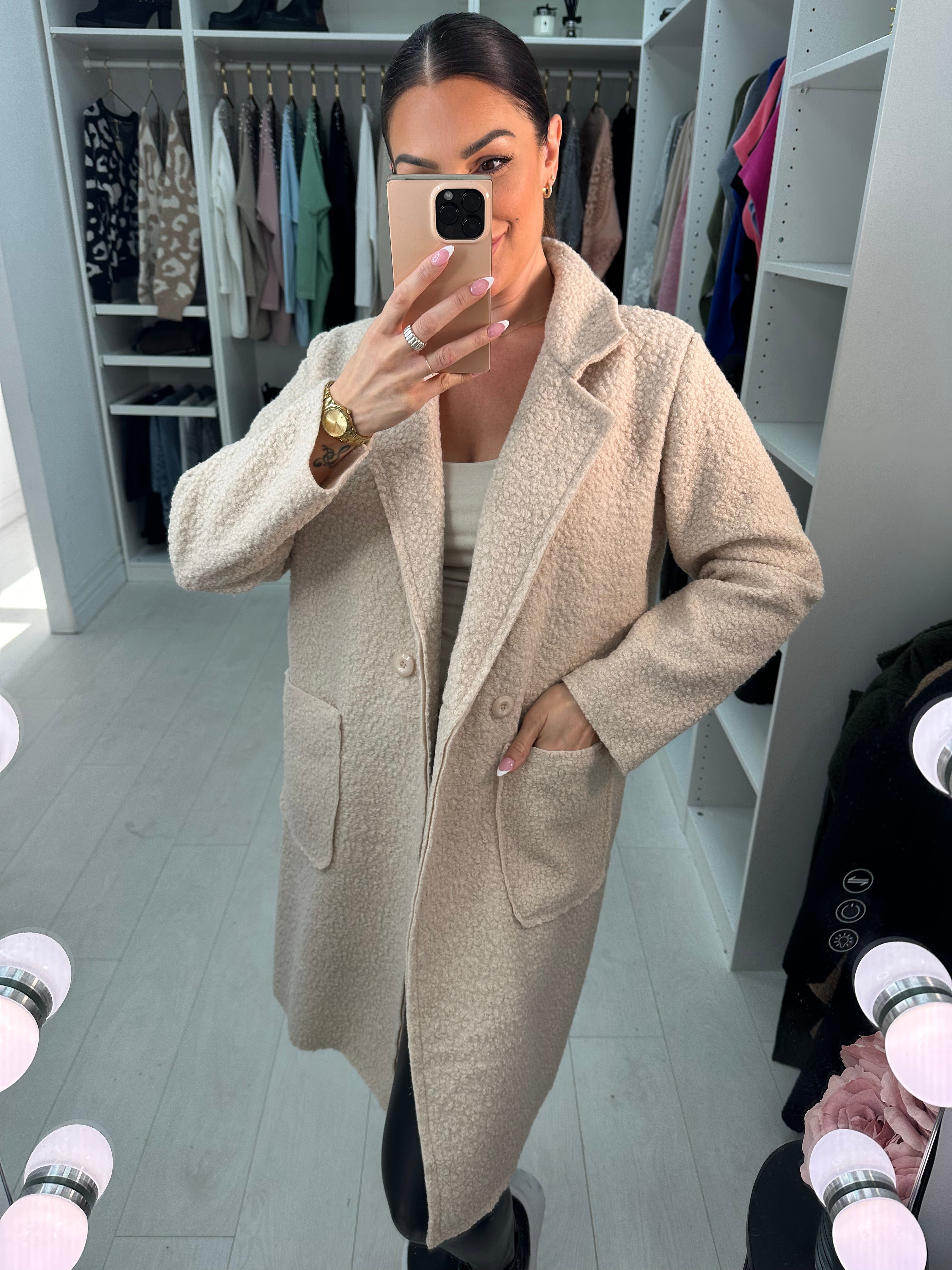 Zeldina Boucle Longline Coat