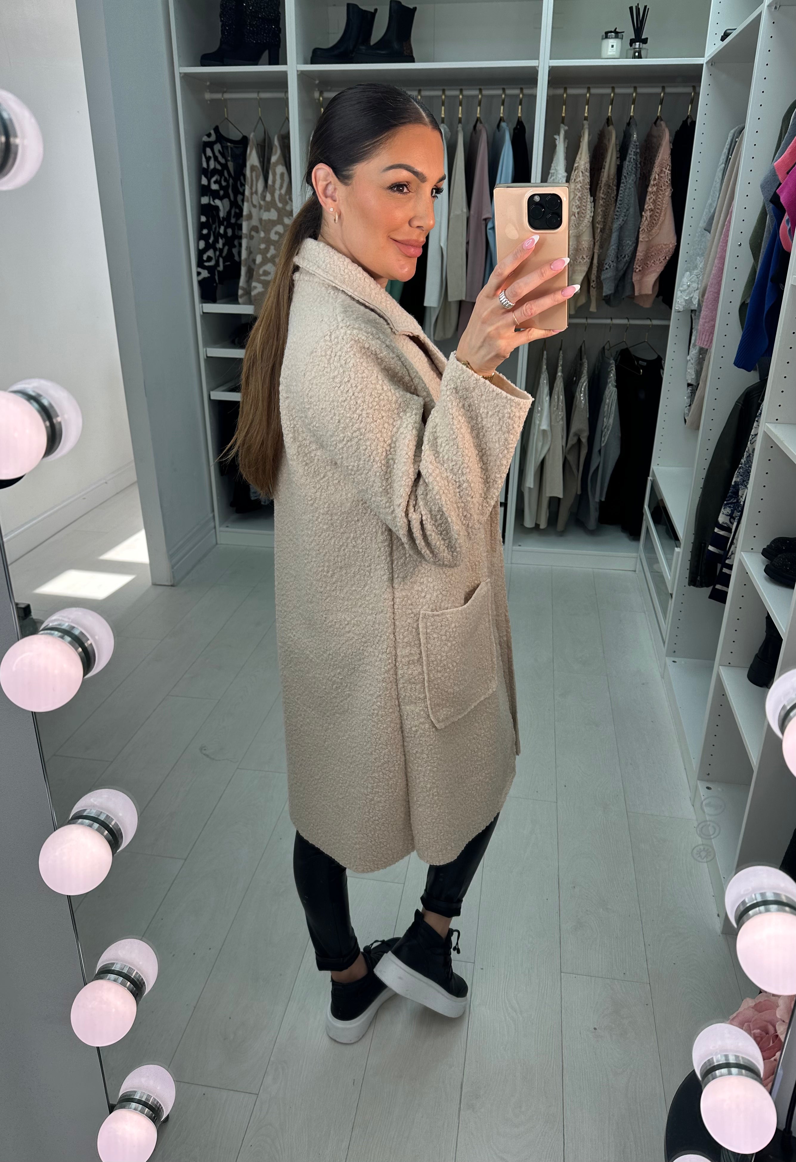 Zeldina Boucle Longline Coat