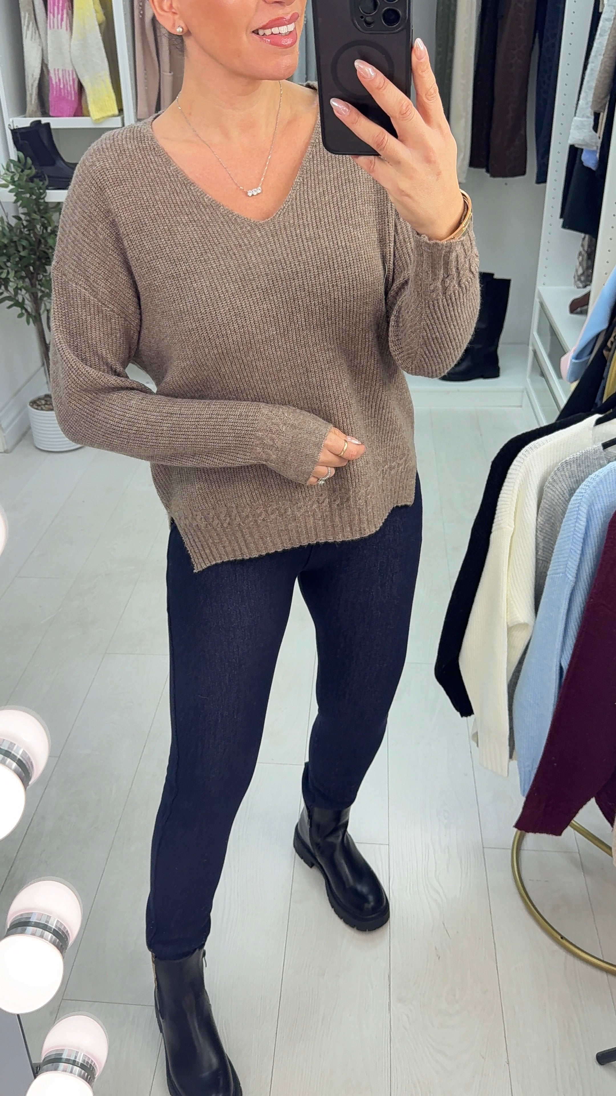Elaina Super Soft Plain V Neck Jumper