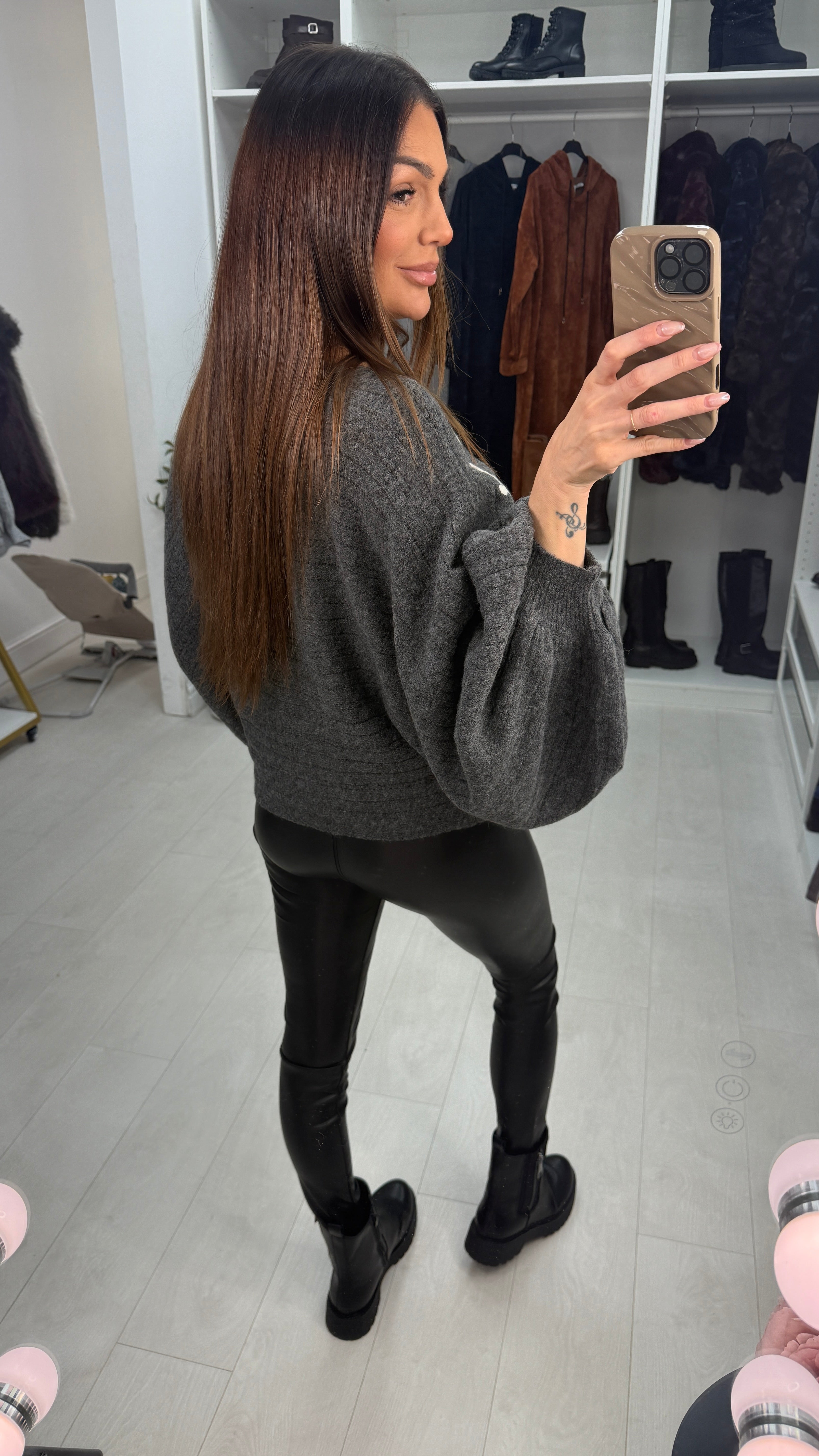 Willow Floral Pattern Ballon Sleeve Jumper