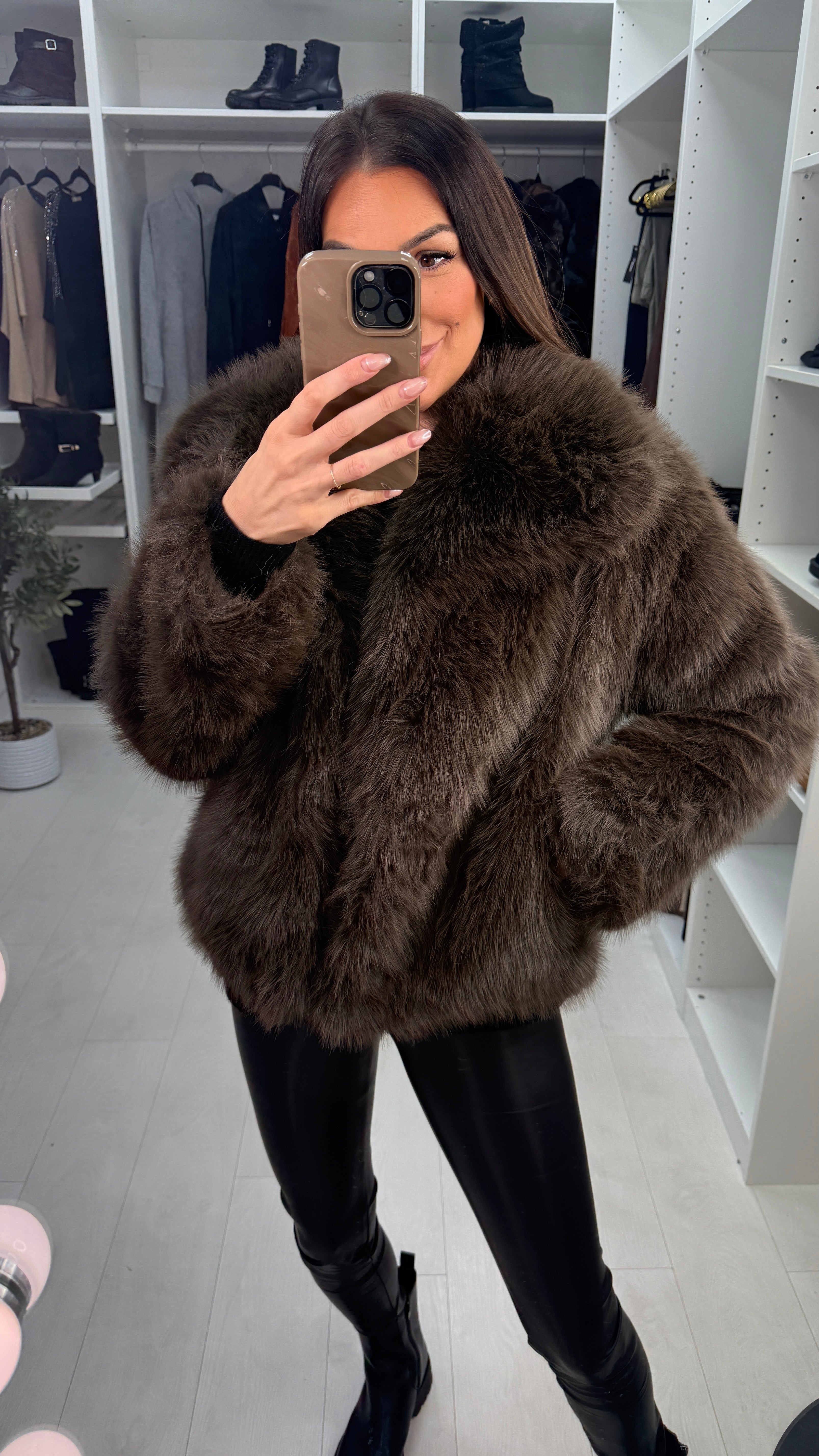 Beatrice Faux Fur Cropped Jacket