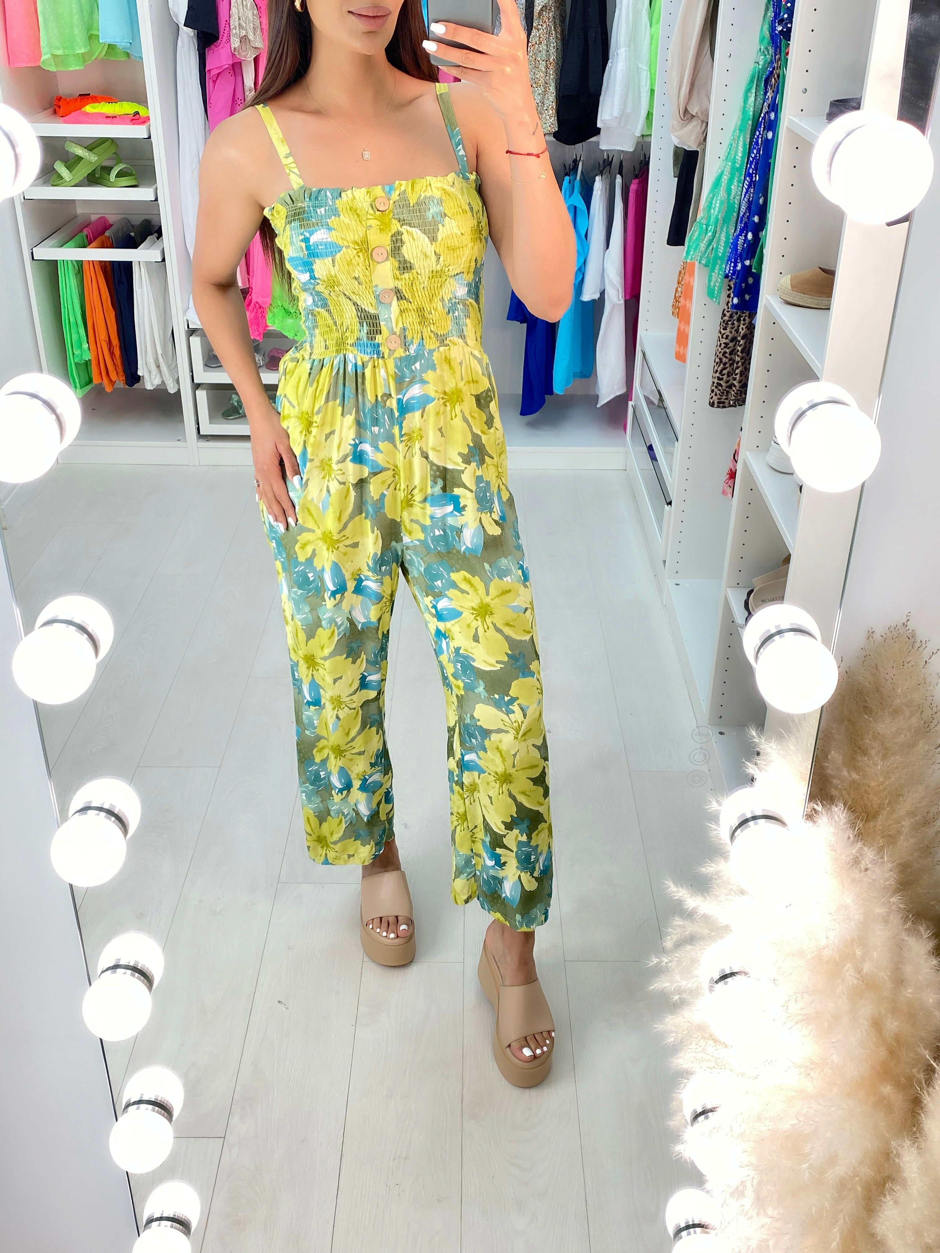 Izem Vibrant Floral Print Wide Leg Jumpsuit