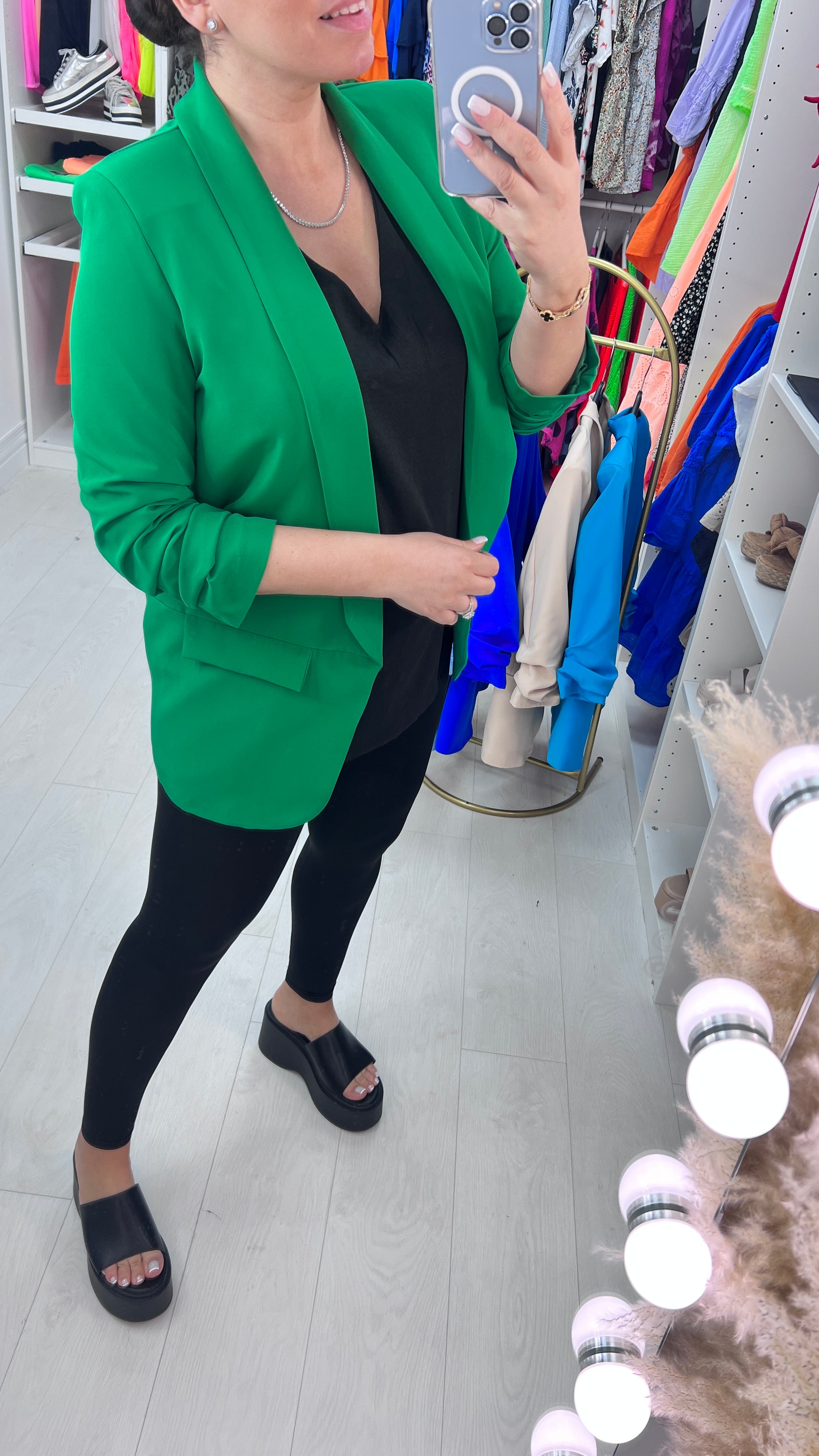 Chiquita Ruched 3/4 Sleeve Blazer