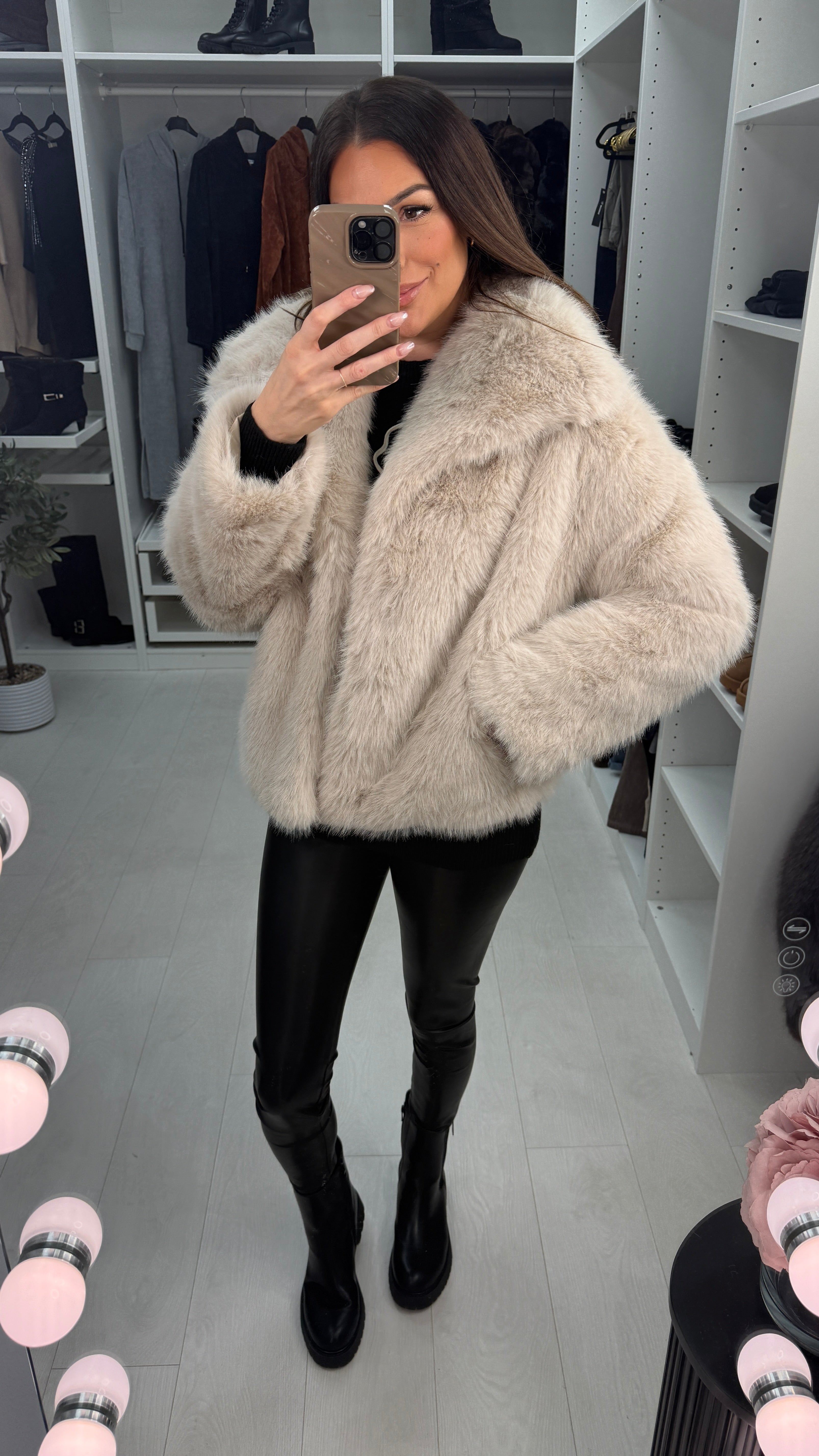 Beatrice Faux Fur Cropped Jacket