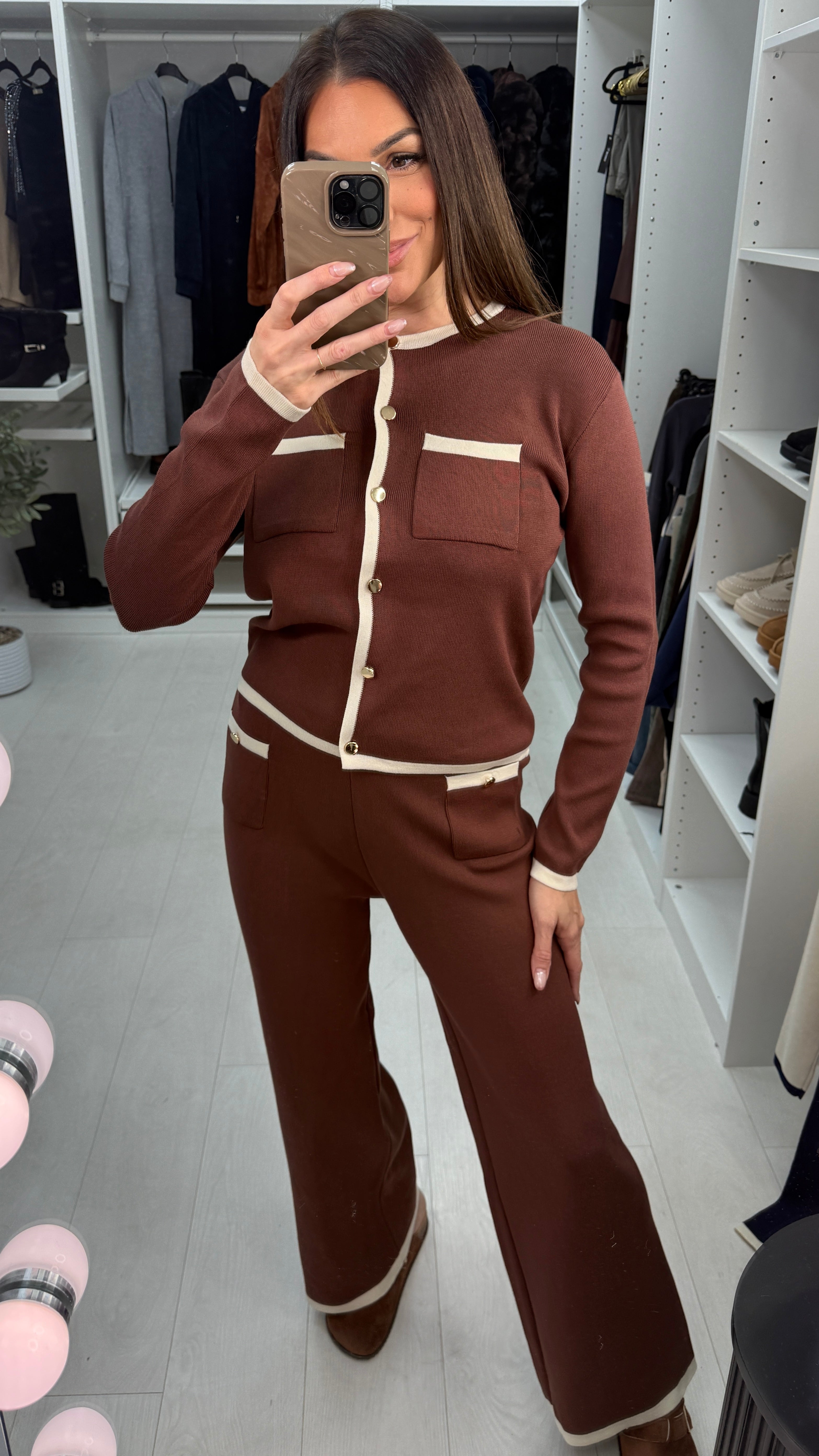 Zoella Colour Block Hem Cardigan Co-Ord Set