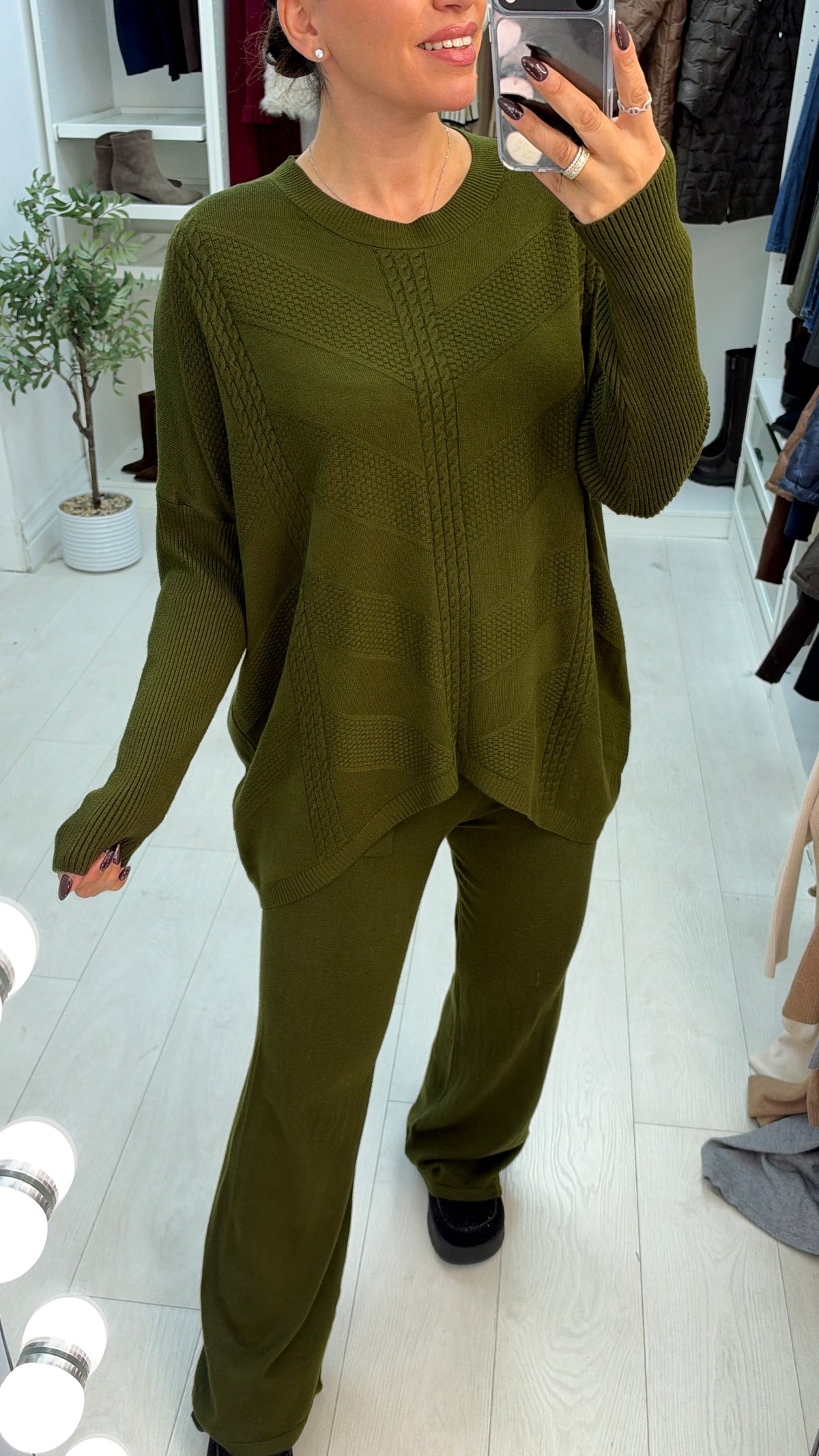 Anthea Plain Textured Loose Fit Loungewear Set