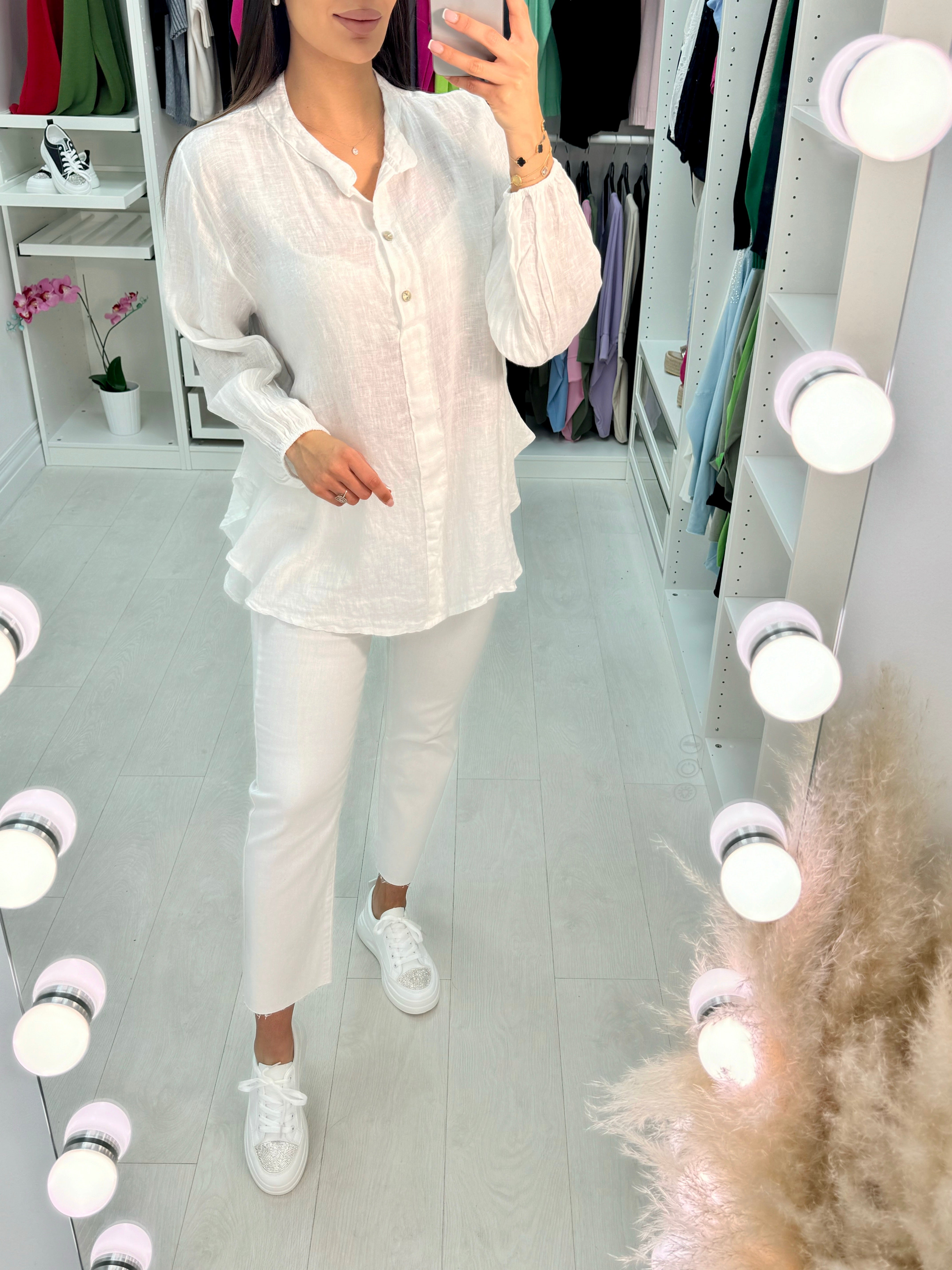 Marley Half Button Up Linen Top