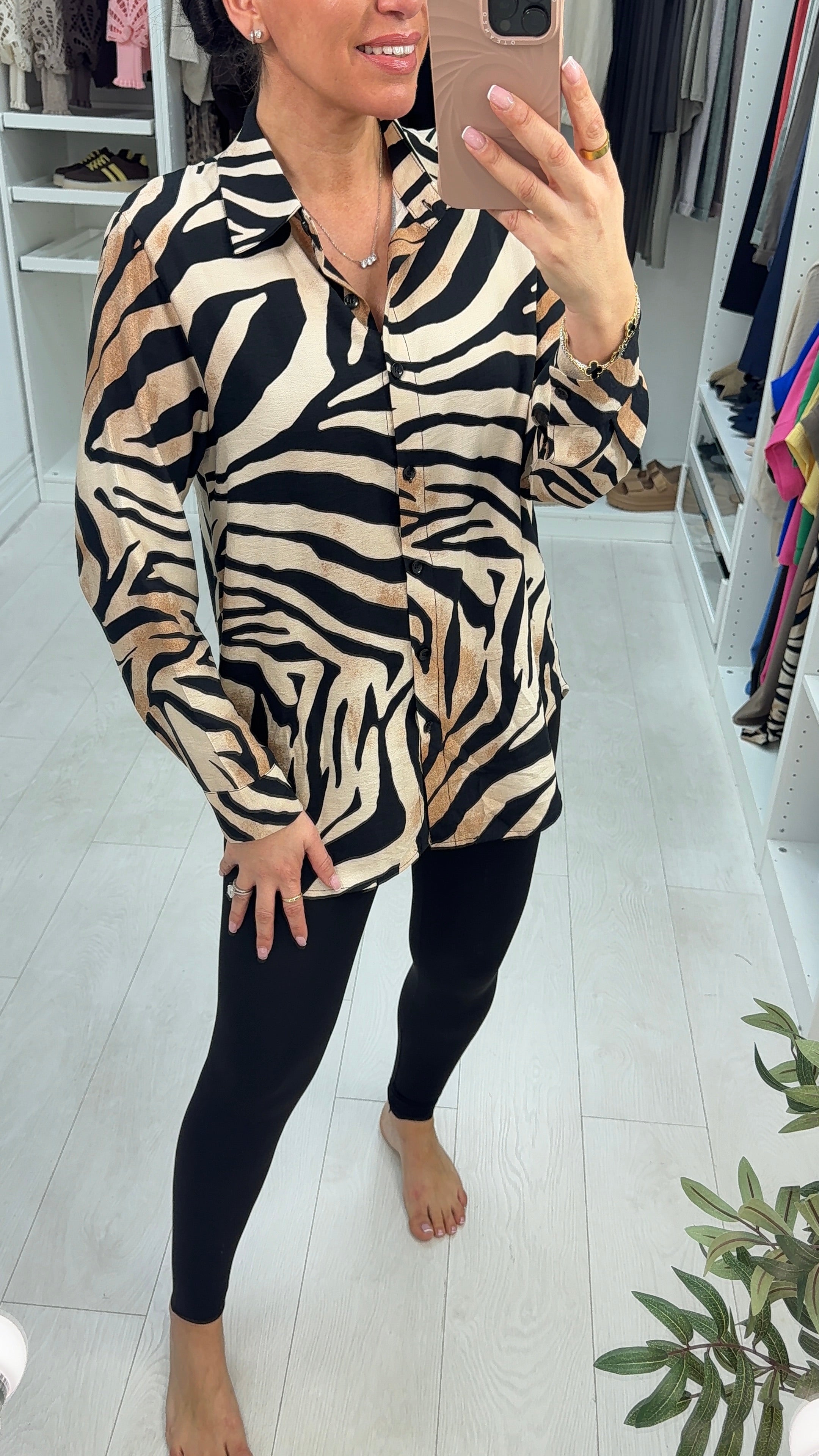 Arlene Zebra Print Loose Fit Shirt
