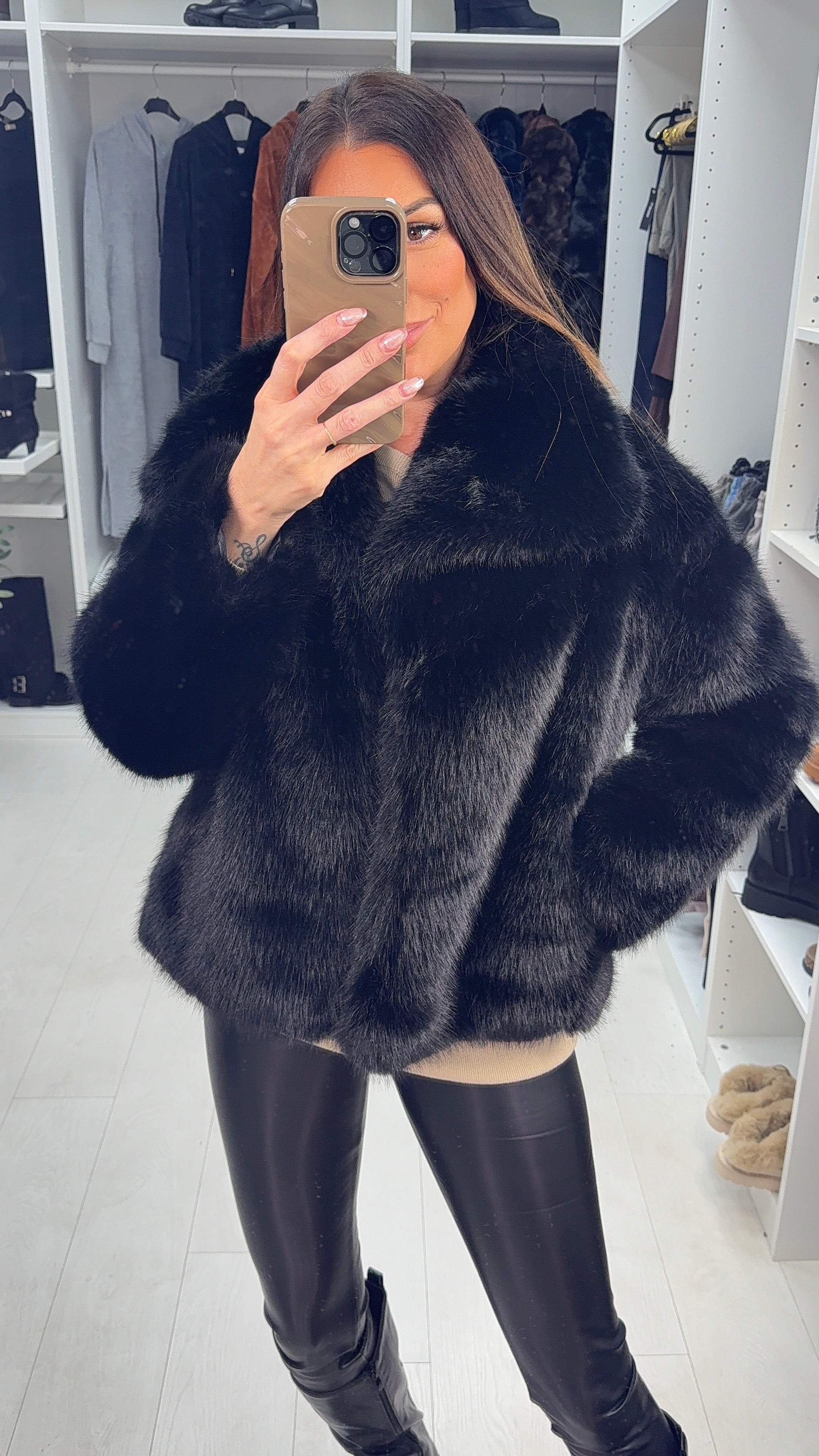 Beatrice Faux Fur Cropped Jacket