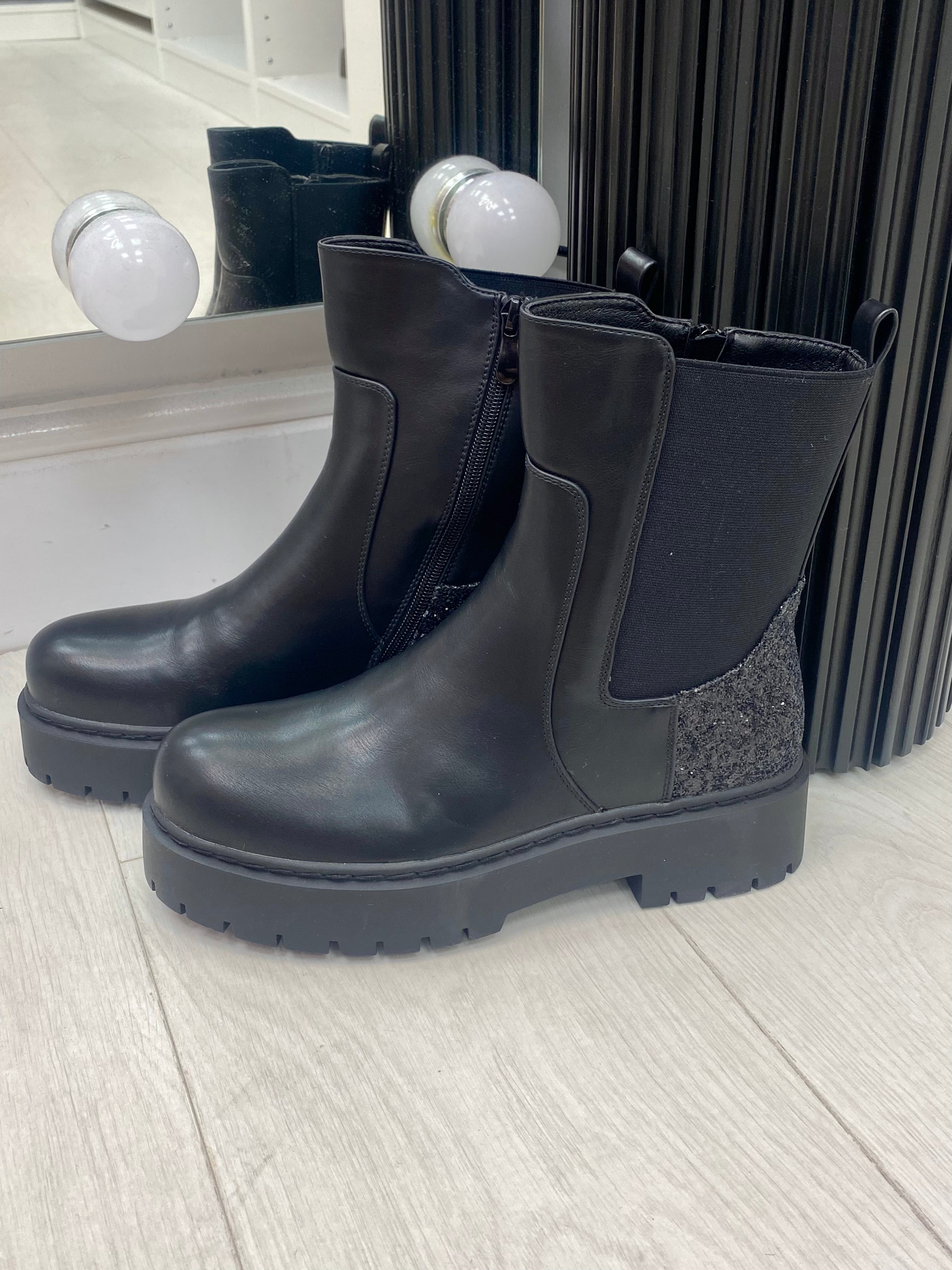 Tulissa Glitter Detail Ankle Boot