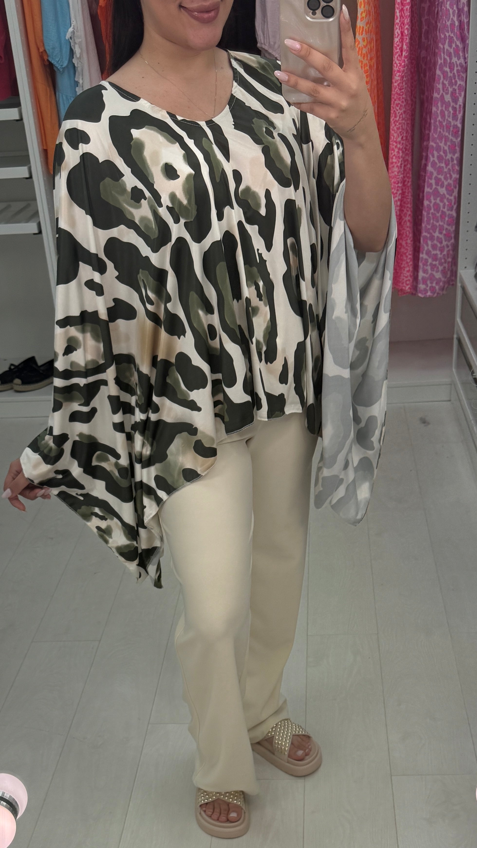 Elowen Leopard Print Loose Fit Asymmetric Top