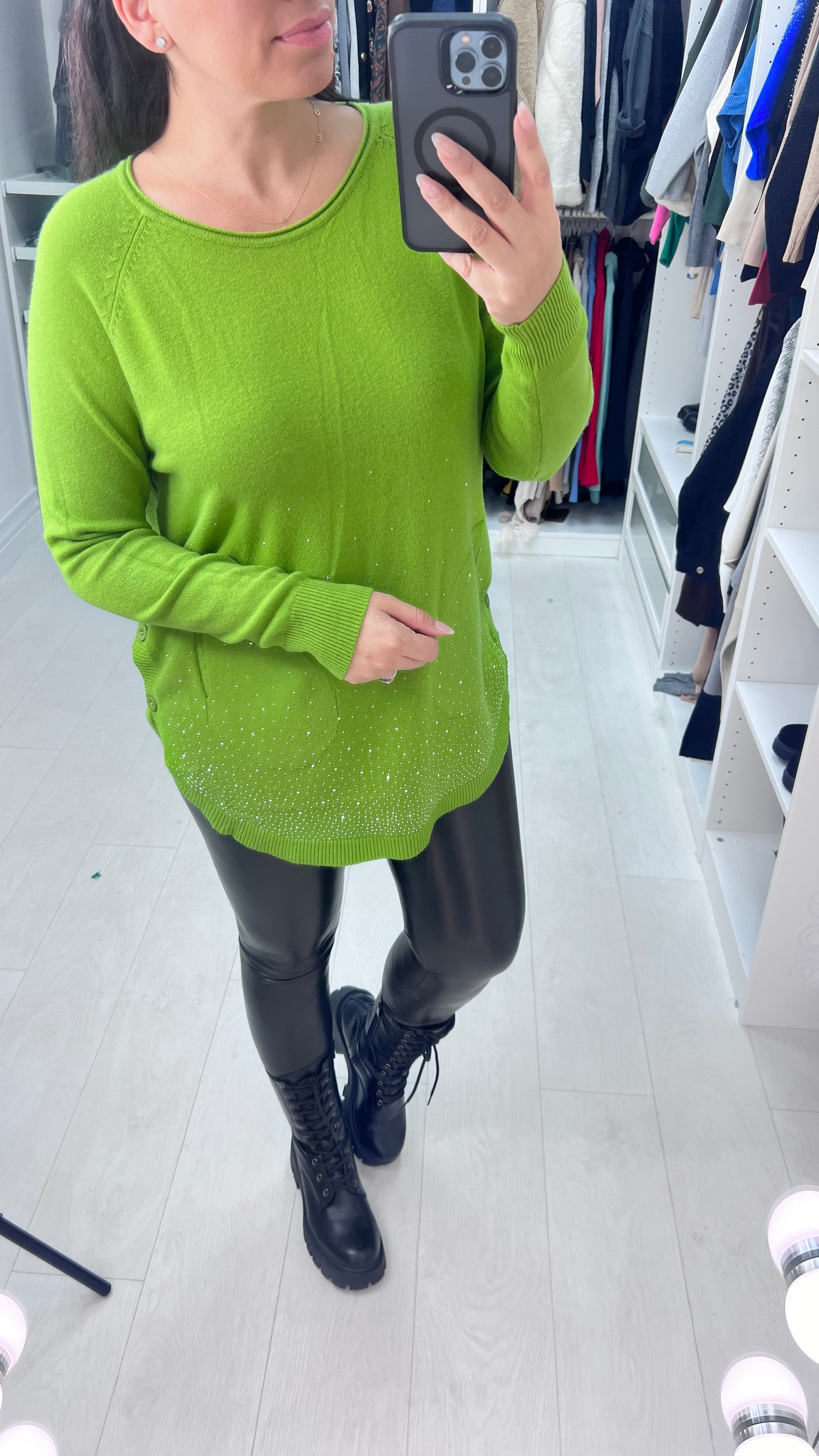 Aisha Diamante Scatter Longline Jumper