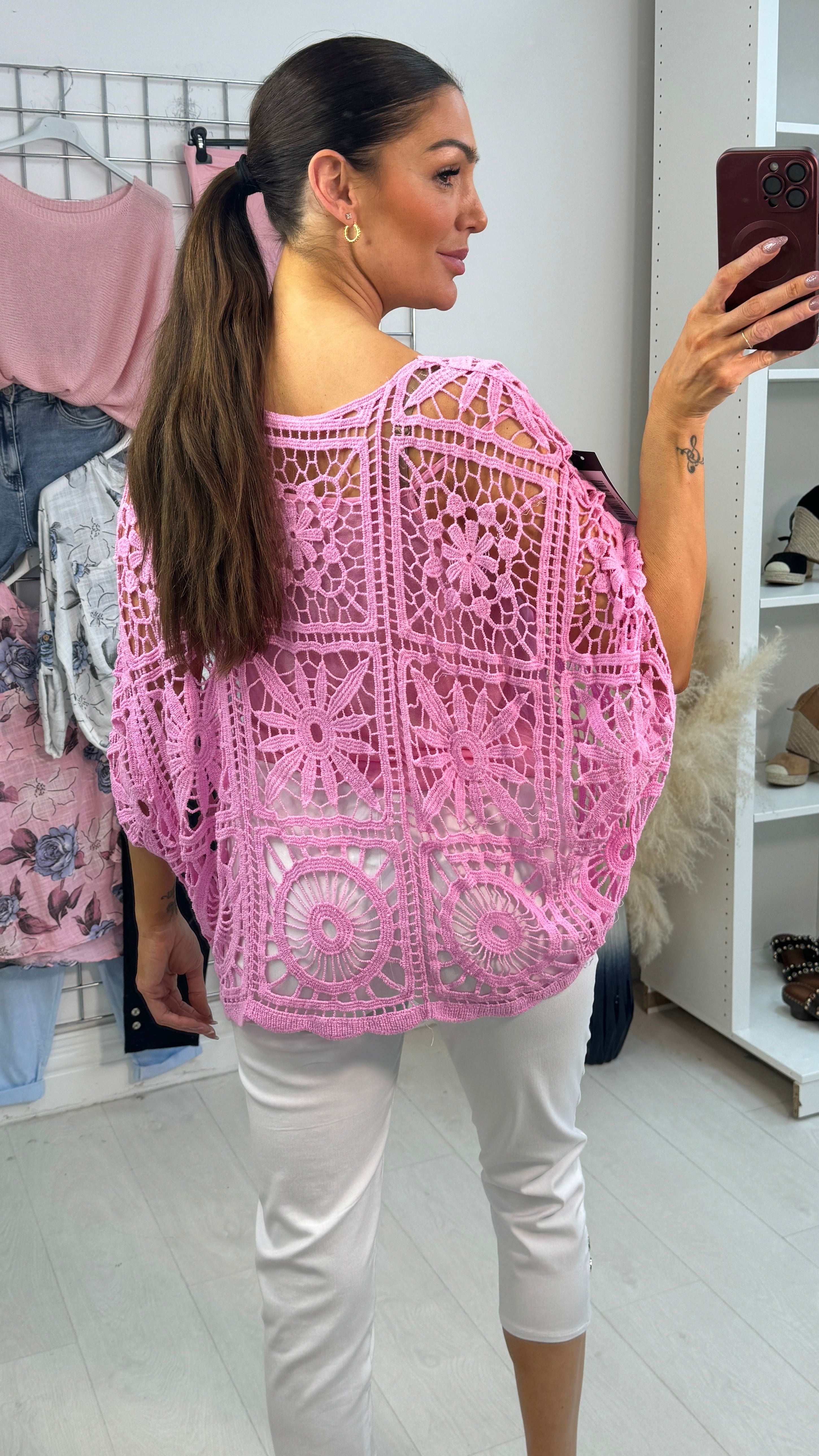 Apolina Crochet 2 Piece Batwing Top