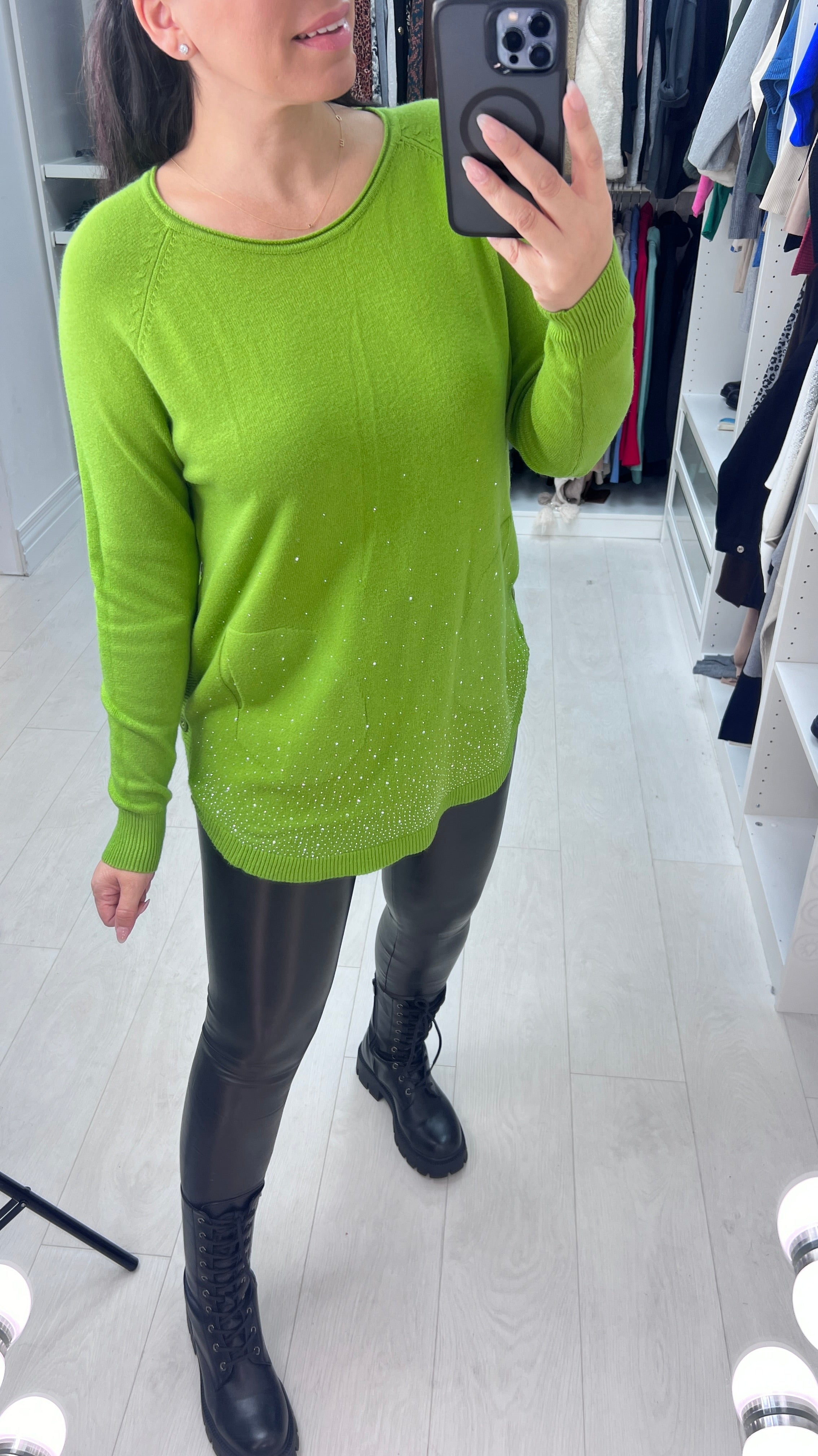 Aisha Diamante Scatter Longline Jumper