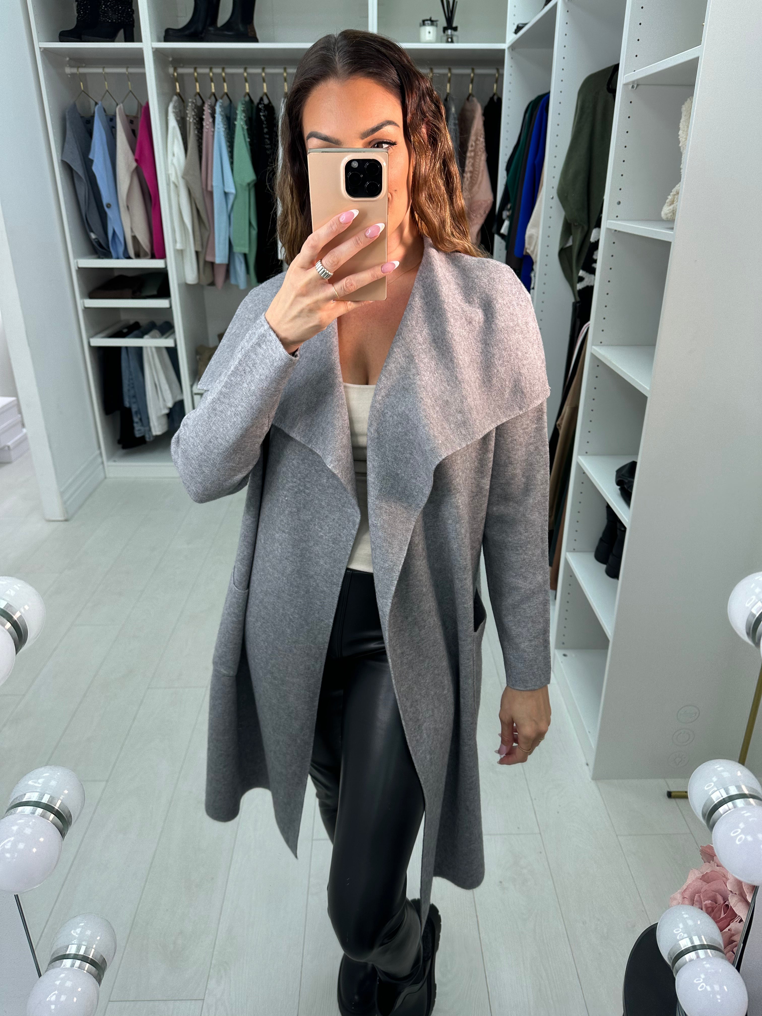 Rosey Plain Waterfall Knit Jacket