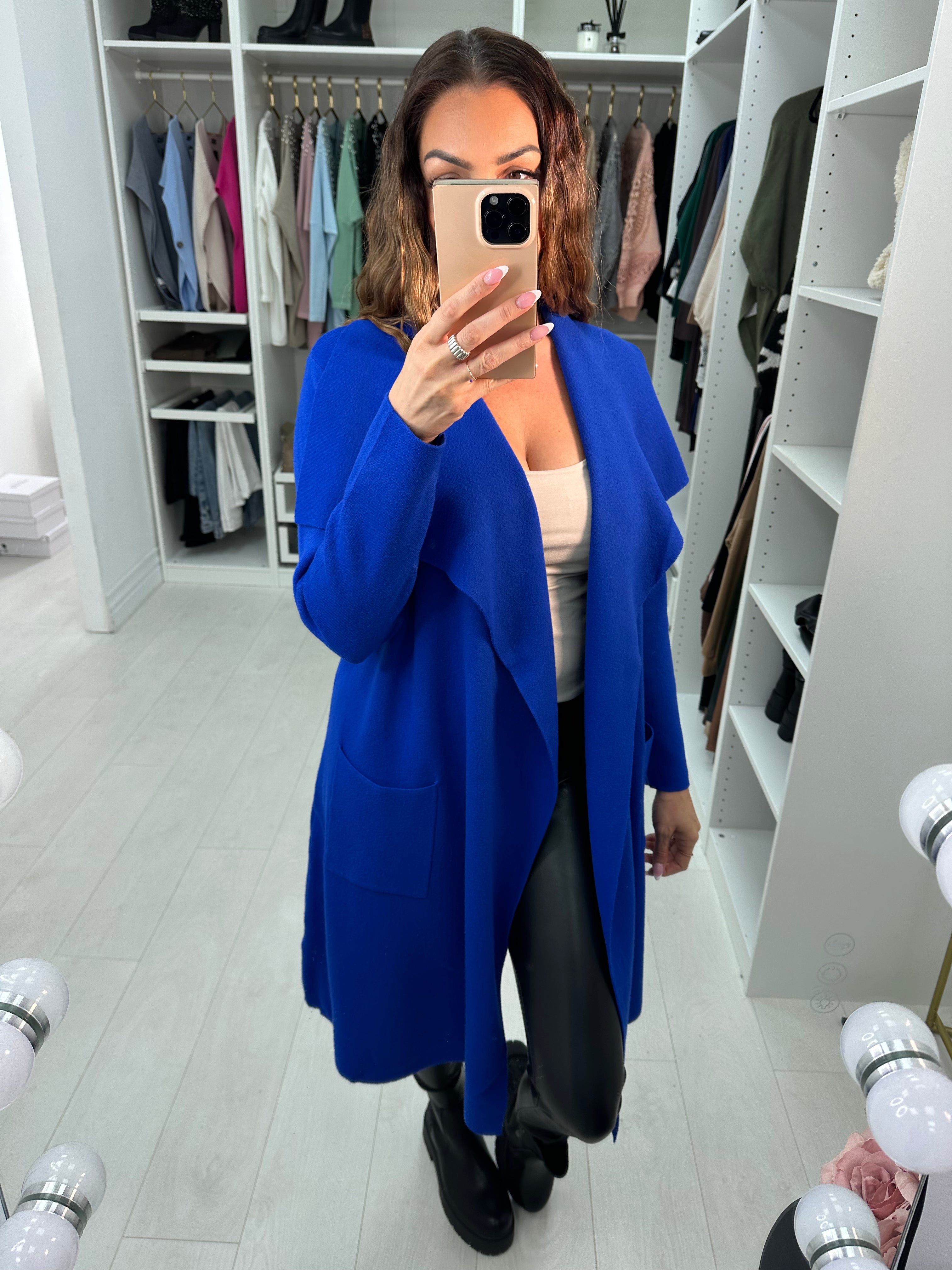 Rosey Plain Waterfall Knit Jacket