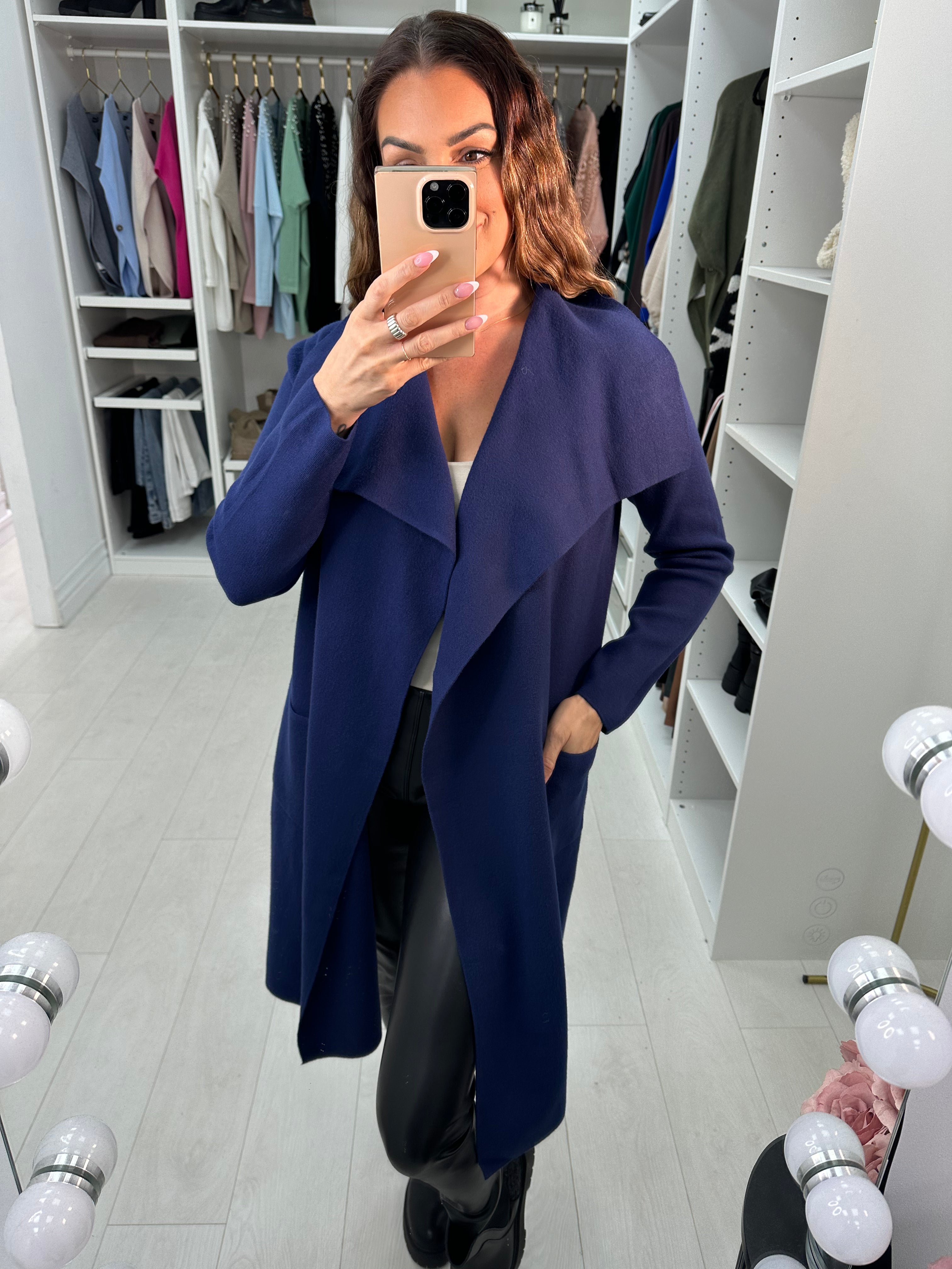 Rosey Plain Waterfall Knit Jacket