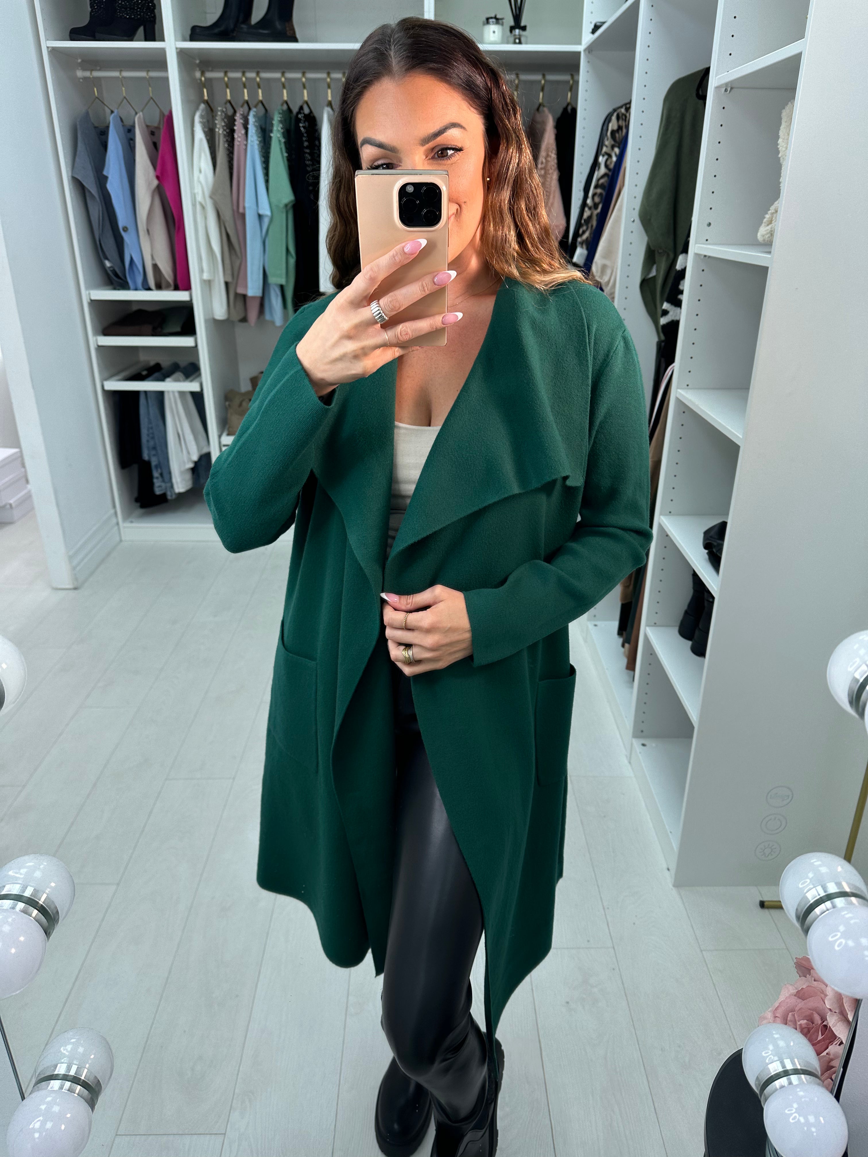 Rosey Plain Waterfall Knit Jacket