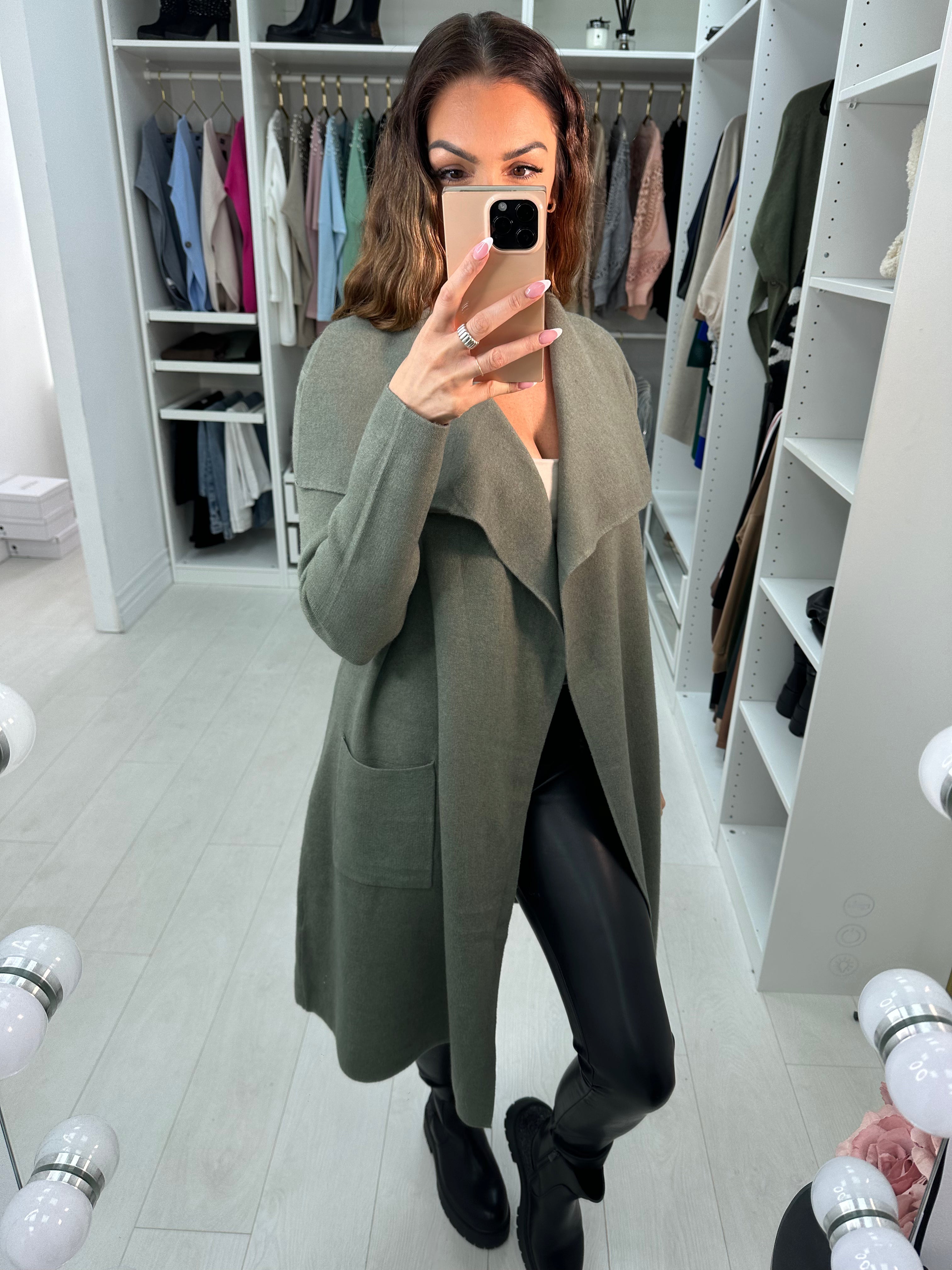 Rosey Plain Waterfall Knit Jacket