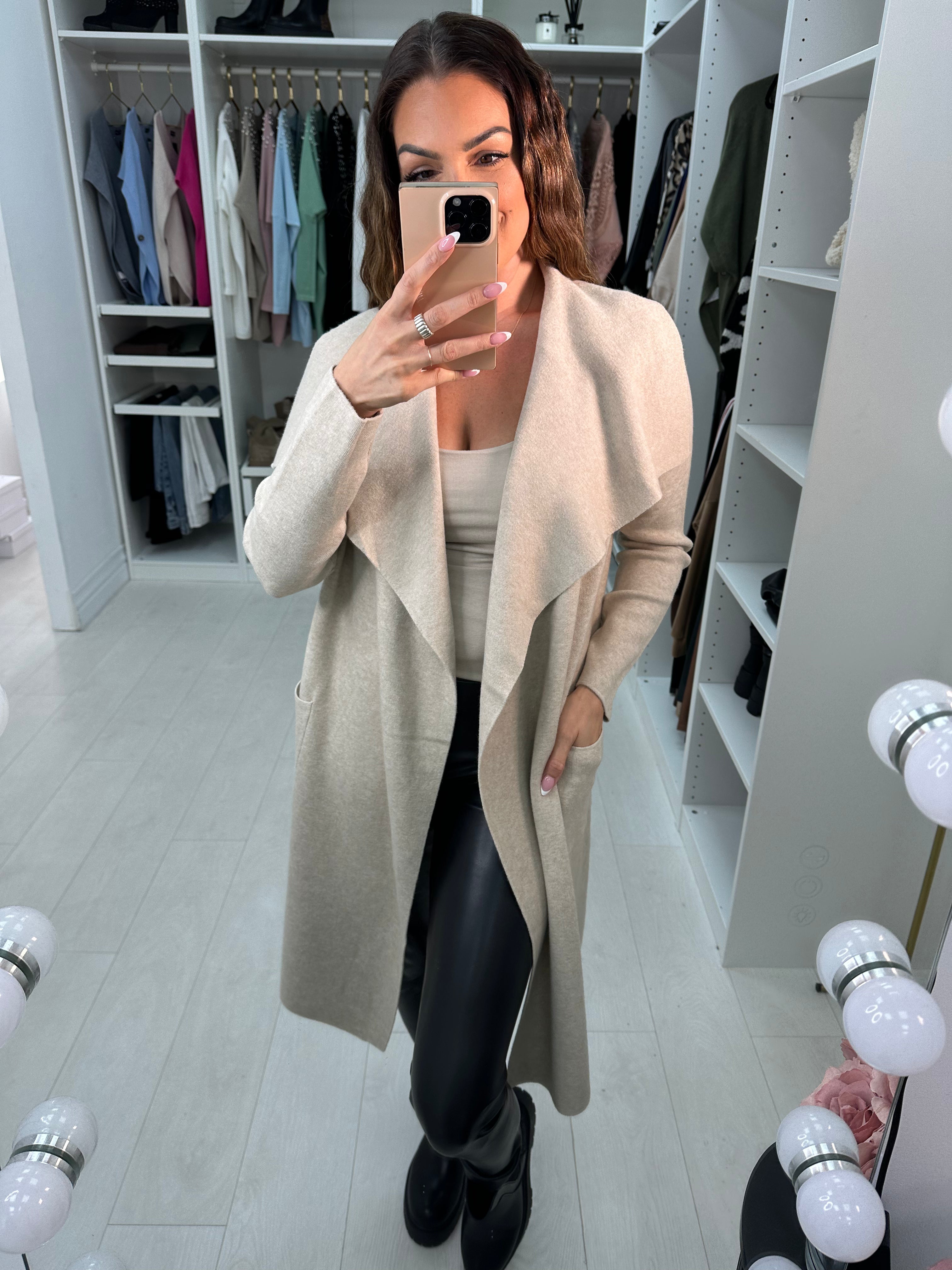 Rosey Plain Waterfall Knit Jacket