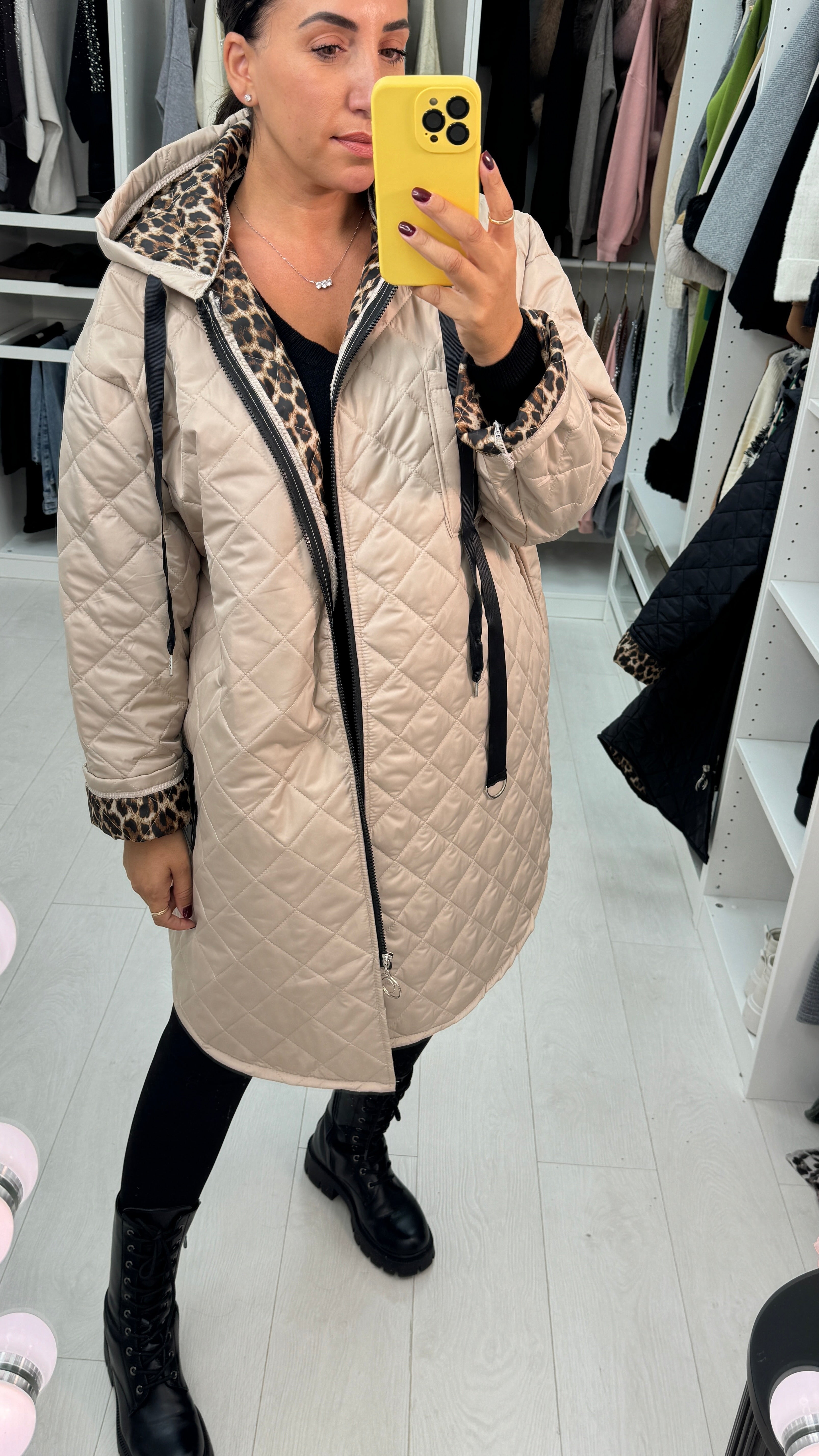 Trace Lightweight Hooded Oversized Quilted Jacket