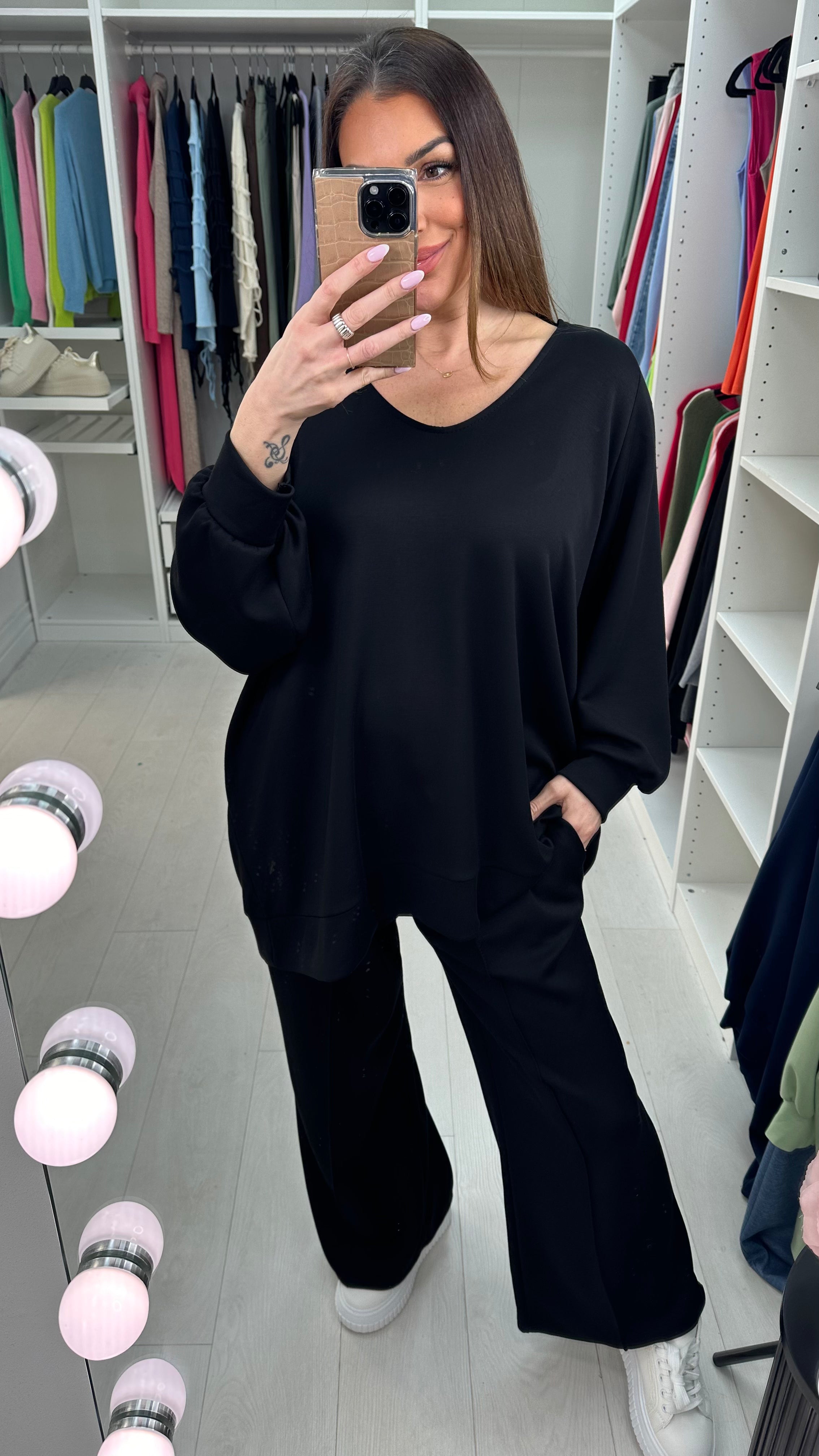 Alicia Plain Ribbon Detailed Co-Ord Set