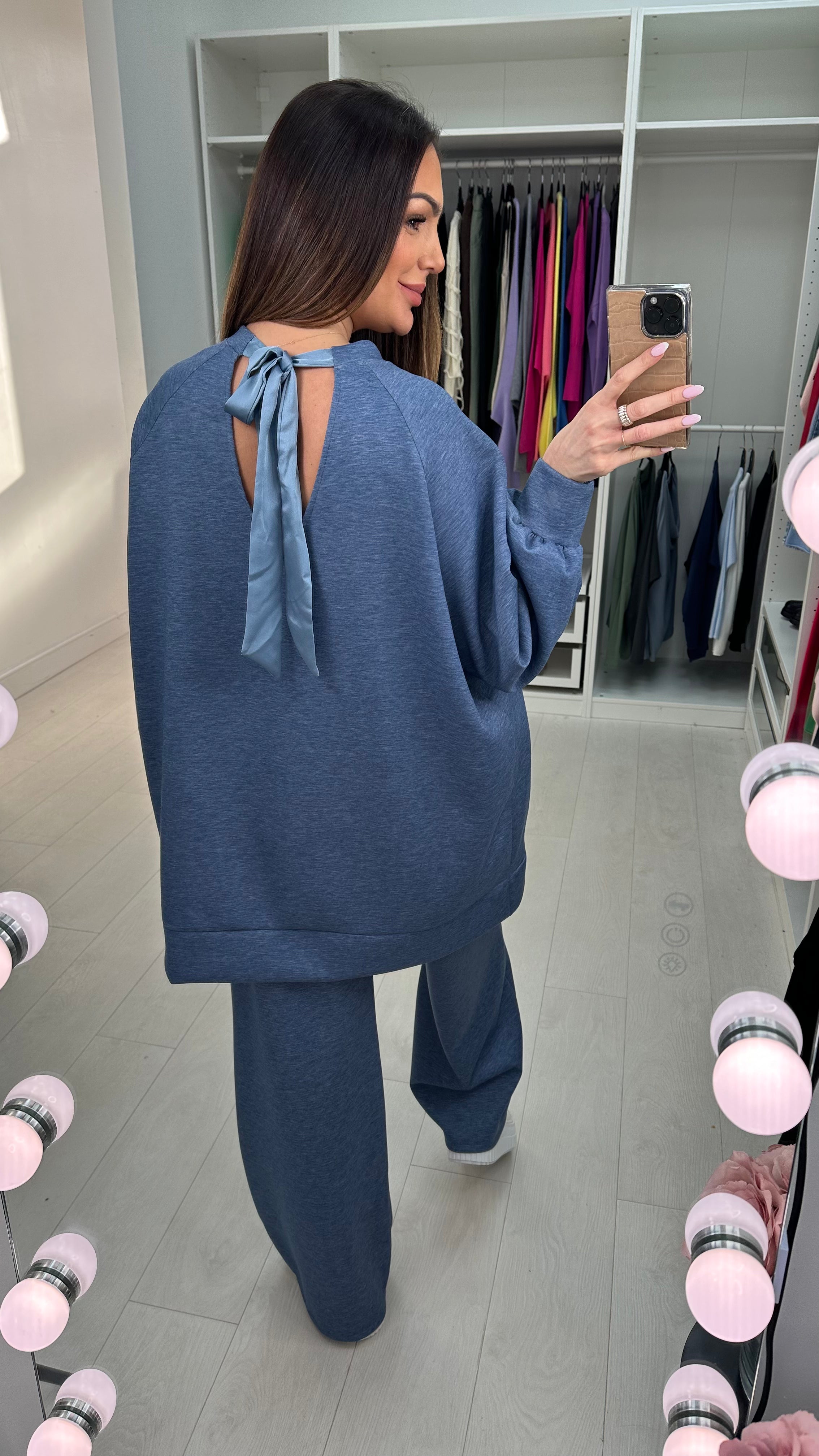 Alicia Plain Ribbon Detailed Co-Ord Set