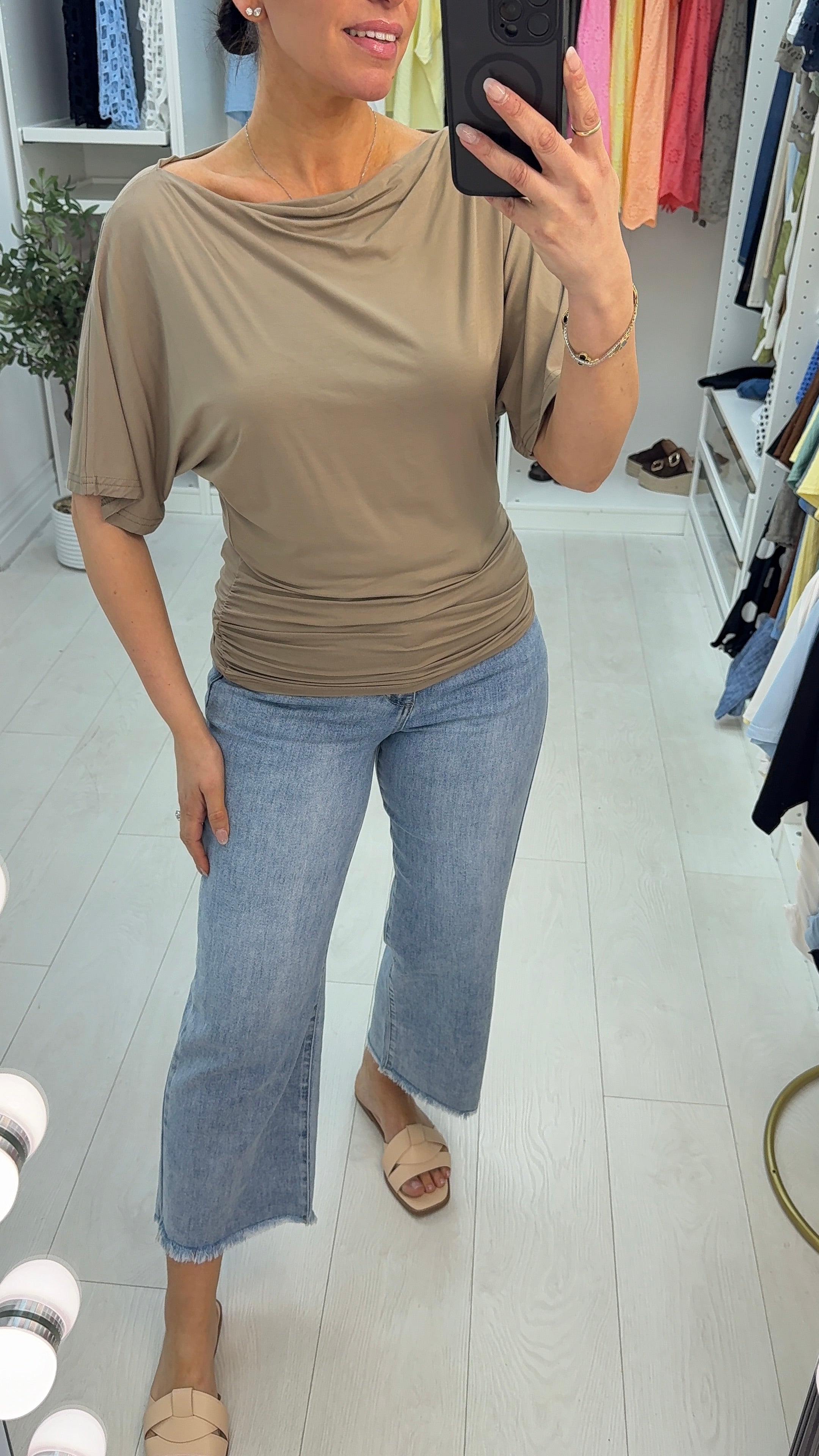 Hettie Plain Ruched Side Top
